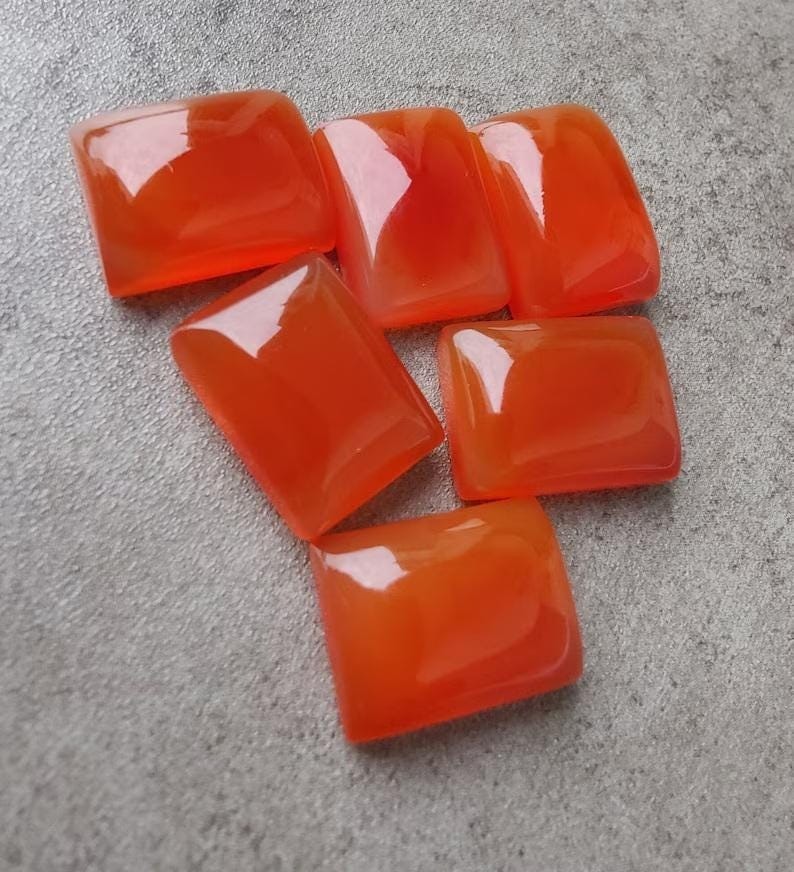 Natural Carnelian Rectangle Cabochon 6x8mm To 12x16mm Loose Gemstone