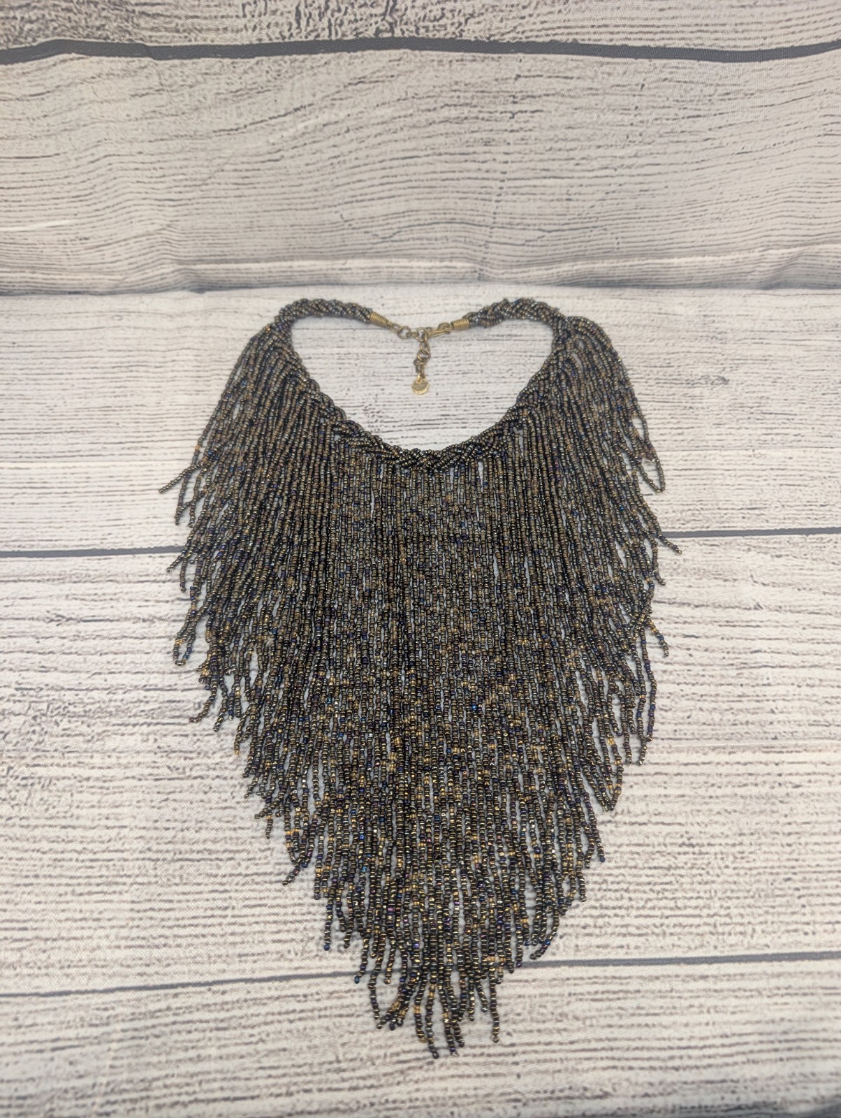 Kendi Armani Africa Beaded Necklace Deep Earth Tone Rare Vintage
