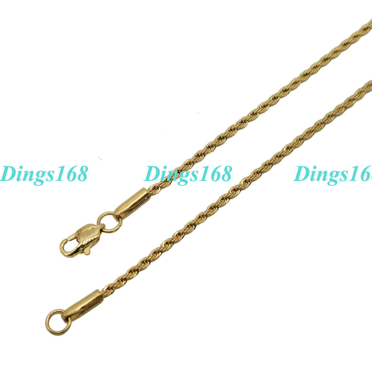 18K Gold Filled Italian Rope Chain Necklace 16″-32″ inch, CHOOSE a Length/Width