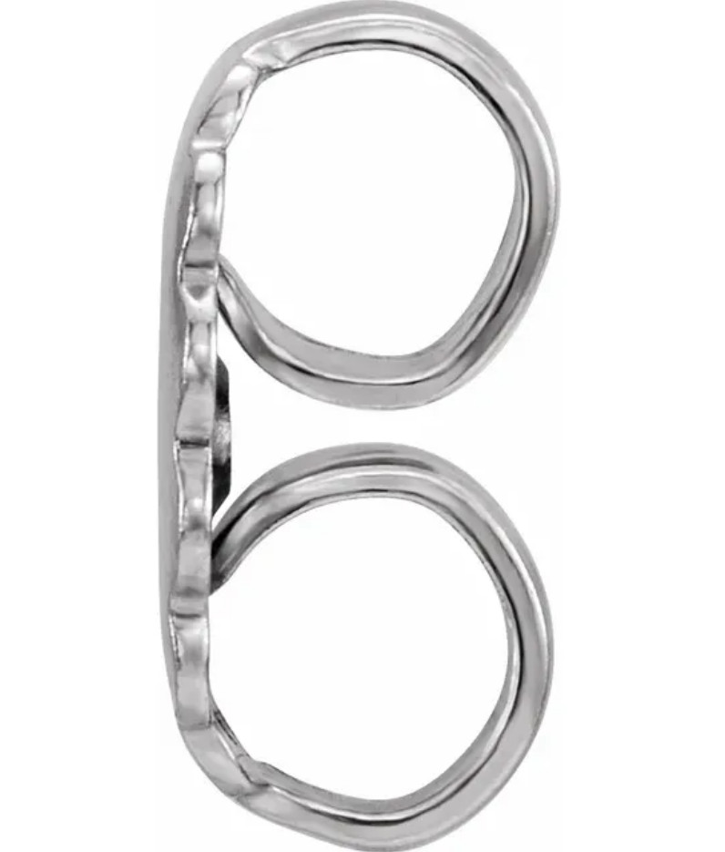 PAIR 9.5mm EXTRA Heavy 14k PALLADIUM White Gold Earring Friction Push backs Nuts