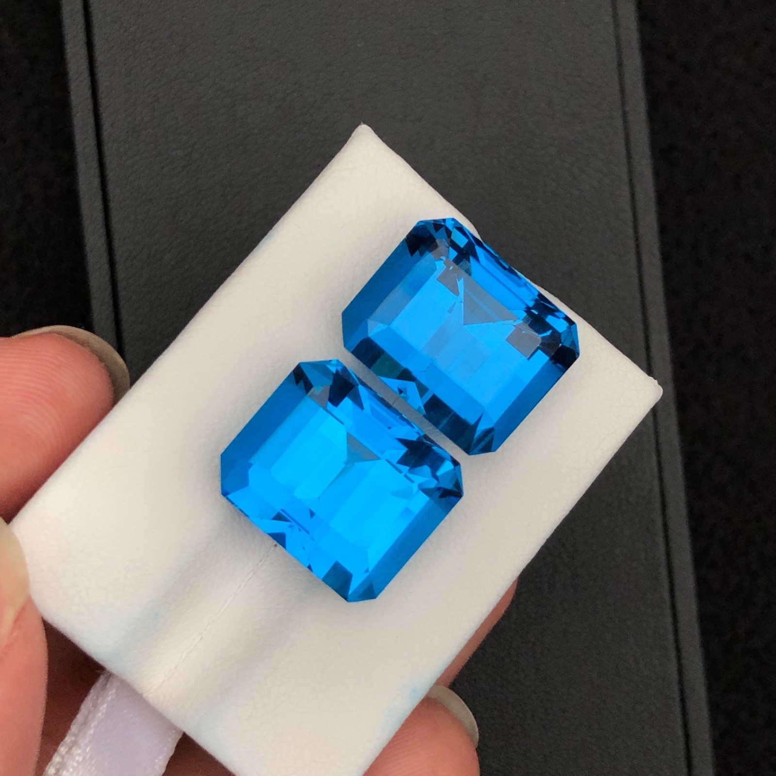 CT 43 Natural swiss blue londan topaz faceted cut Emrald octagan shape