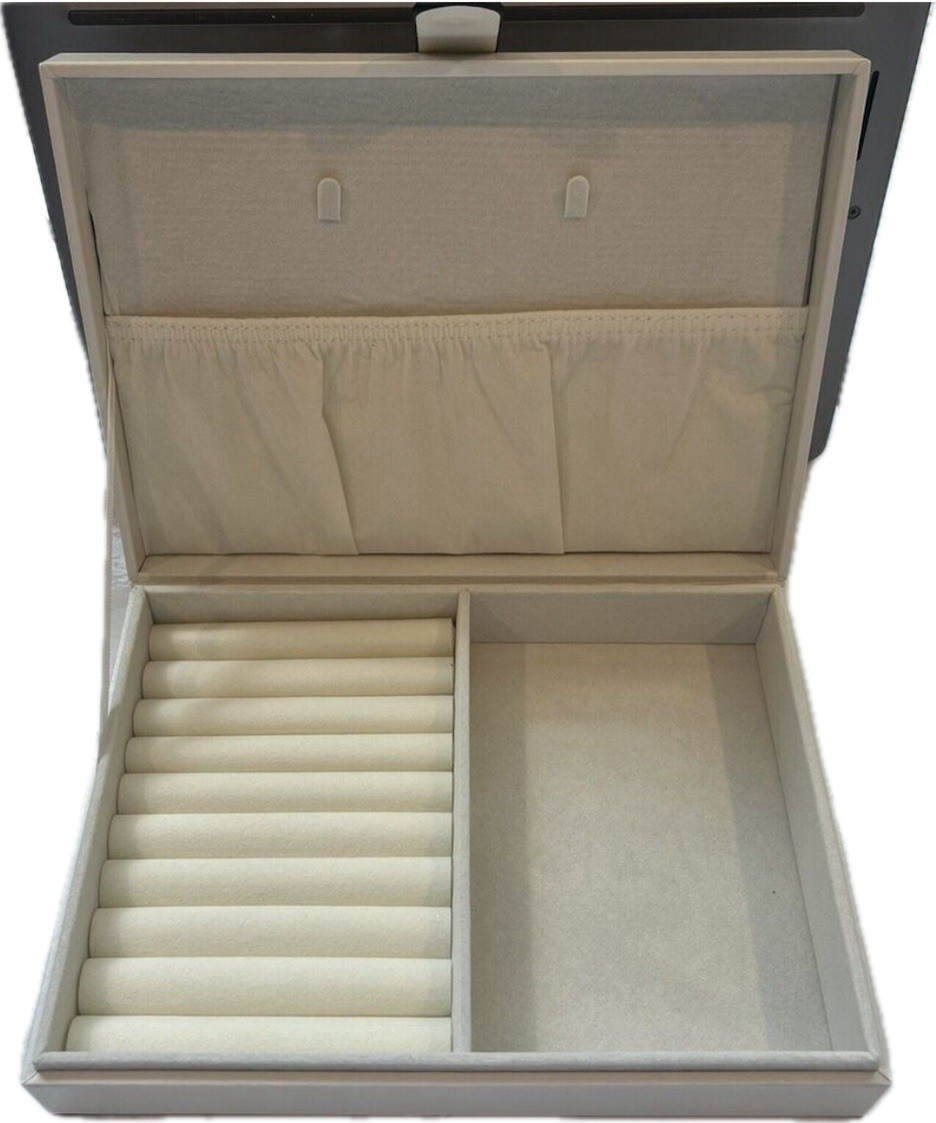 Radley London Jewelry Box White Coated Fabric/Faux Leather Magnetic Closure