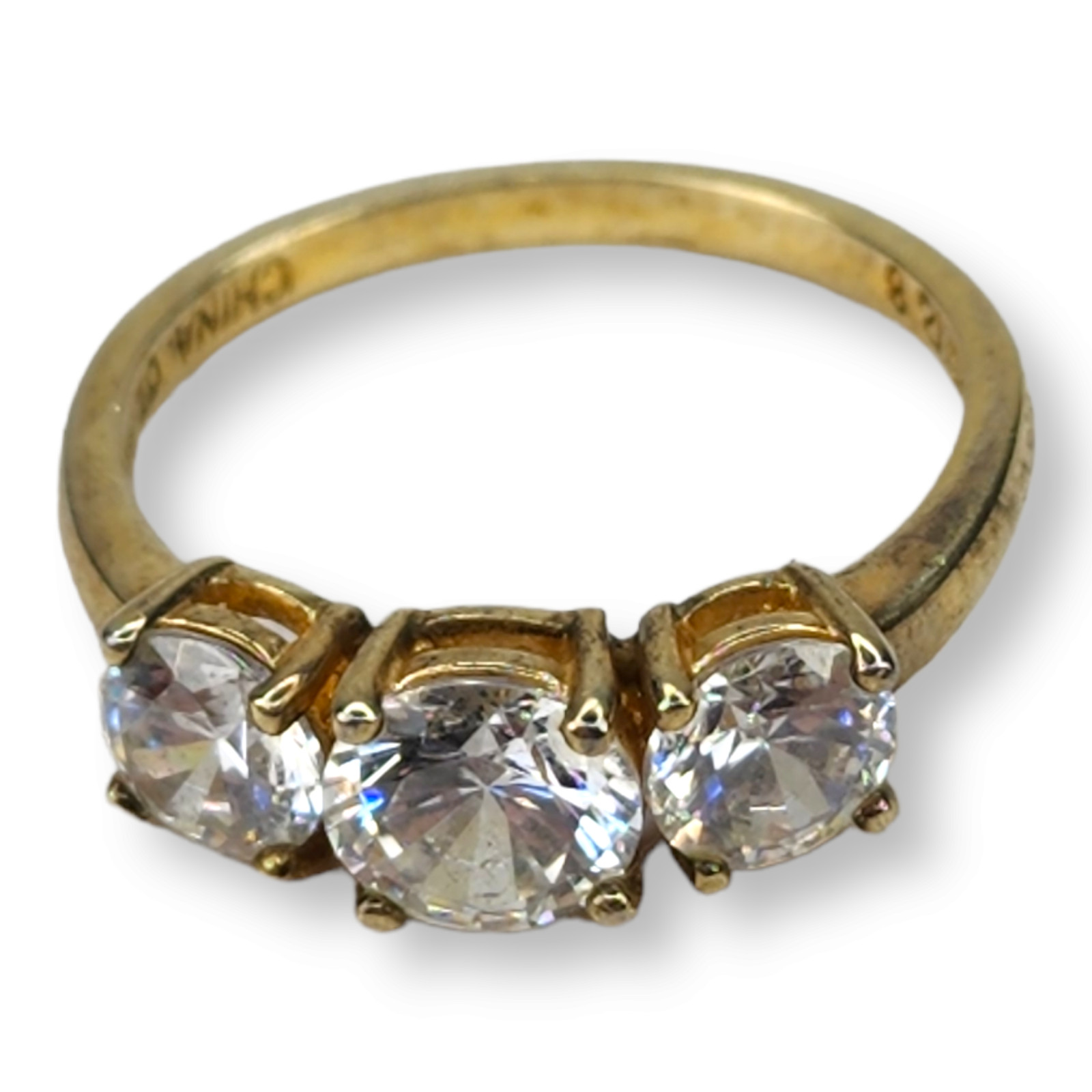 Ross Simons Vintage Sterling Silver 925 Gold Vermeil Cubic Zirconia Ring Size 8