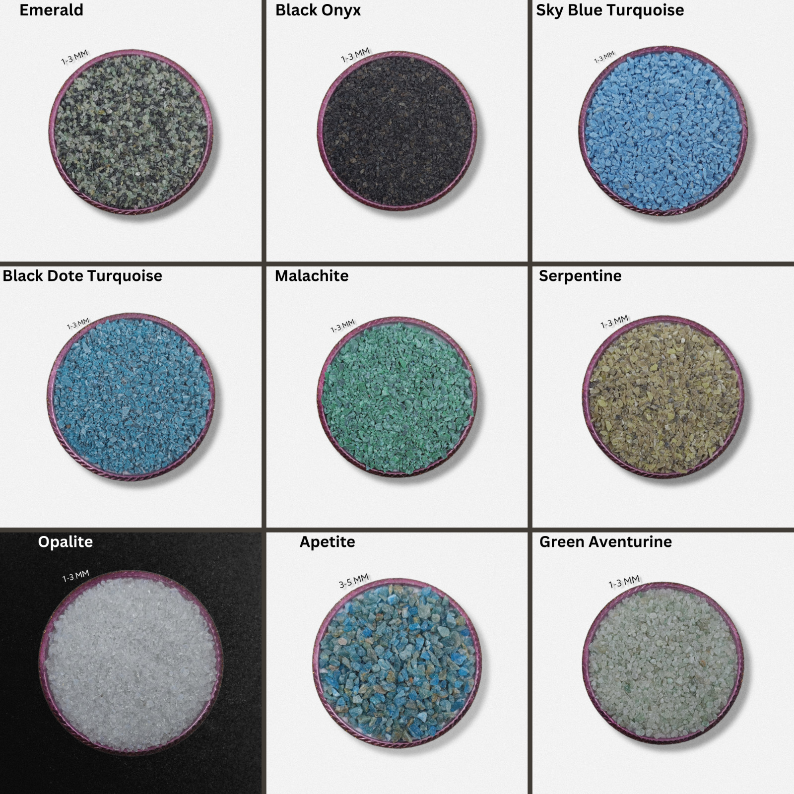 Crushed Gemstone Coarse Powder 75+ Crushed 1-3 MM Healing Stone Woodwork Inlay