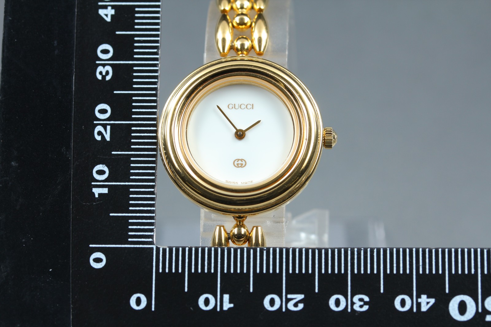 GUCCI Change Bezel 1100L 6 Colors 26mm Gold Quartz Women’s Watch w/Box Paper