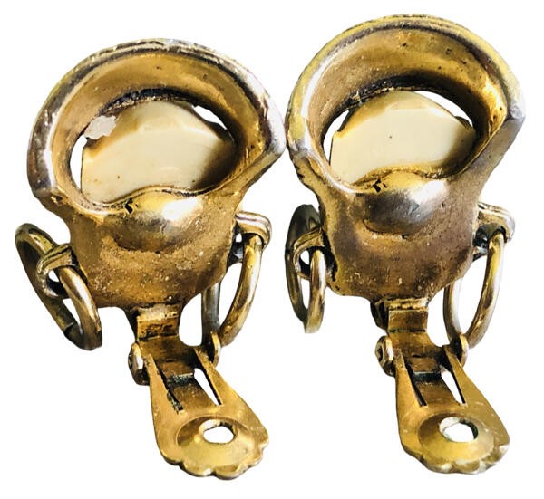 Vintage Selro/Selini Asian Princess/Thai Girl Clip EARRINGS,fjt