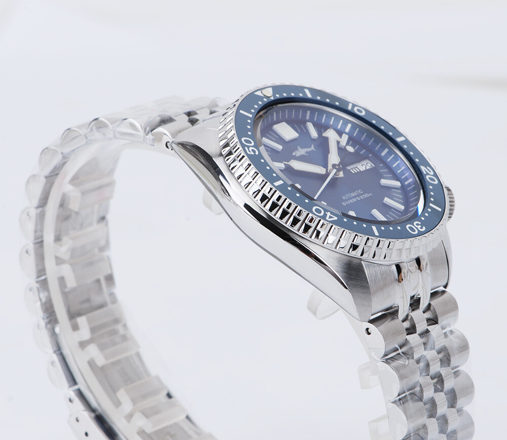 Heimdallr Sharkey SKX Day Date Dial NH36 Automatic 200M Diver Watch C3 BGW9 316L