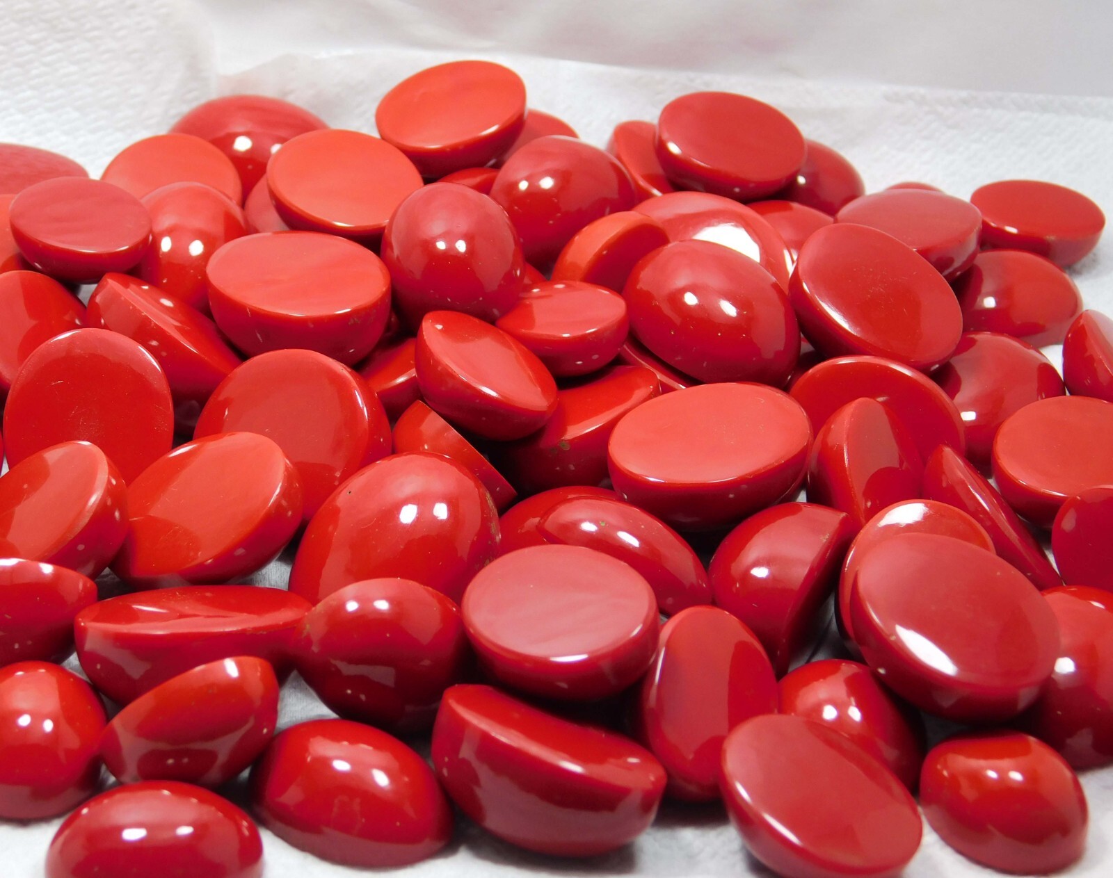 Natural Italian Red Coral 250 Ct Oval Cabochon Cut Loose Gemstone Lot