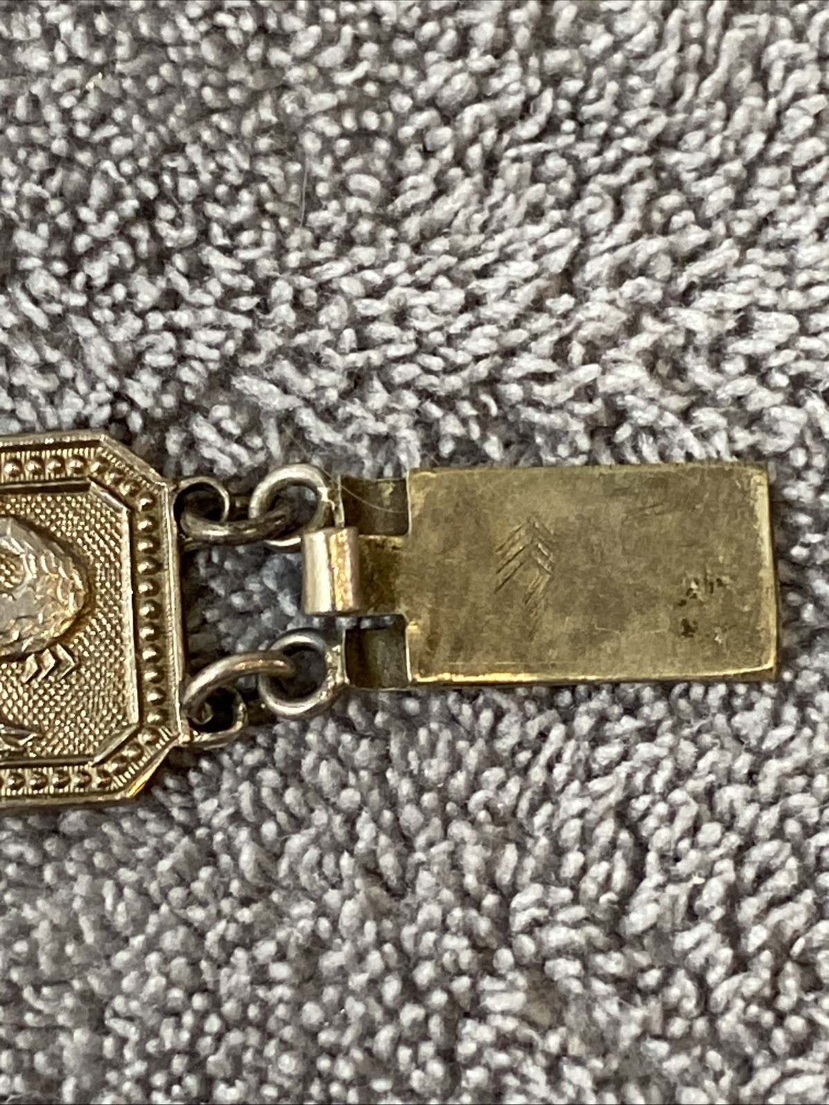 Vintage Chinese Export Silver Motif Panel Link Bracelet