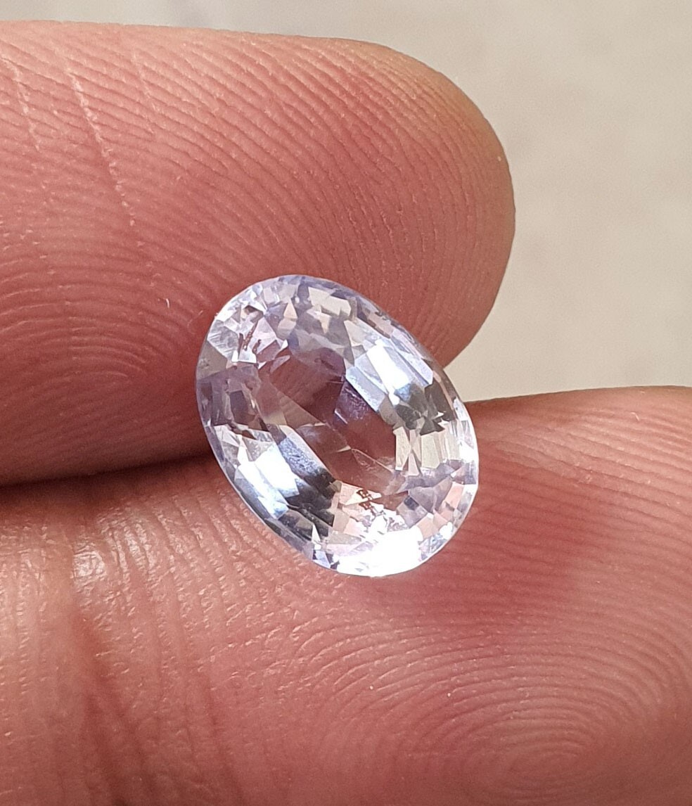 3.94 Ct Flawless Oval Cut Ceylon Cornflower Light Blue Sapphire Lab Grown Gems
