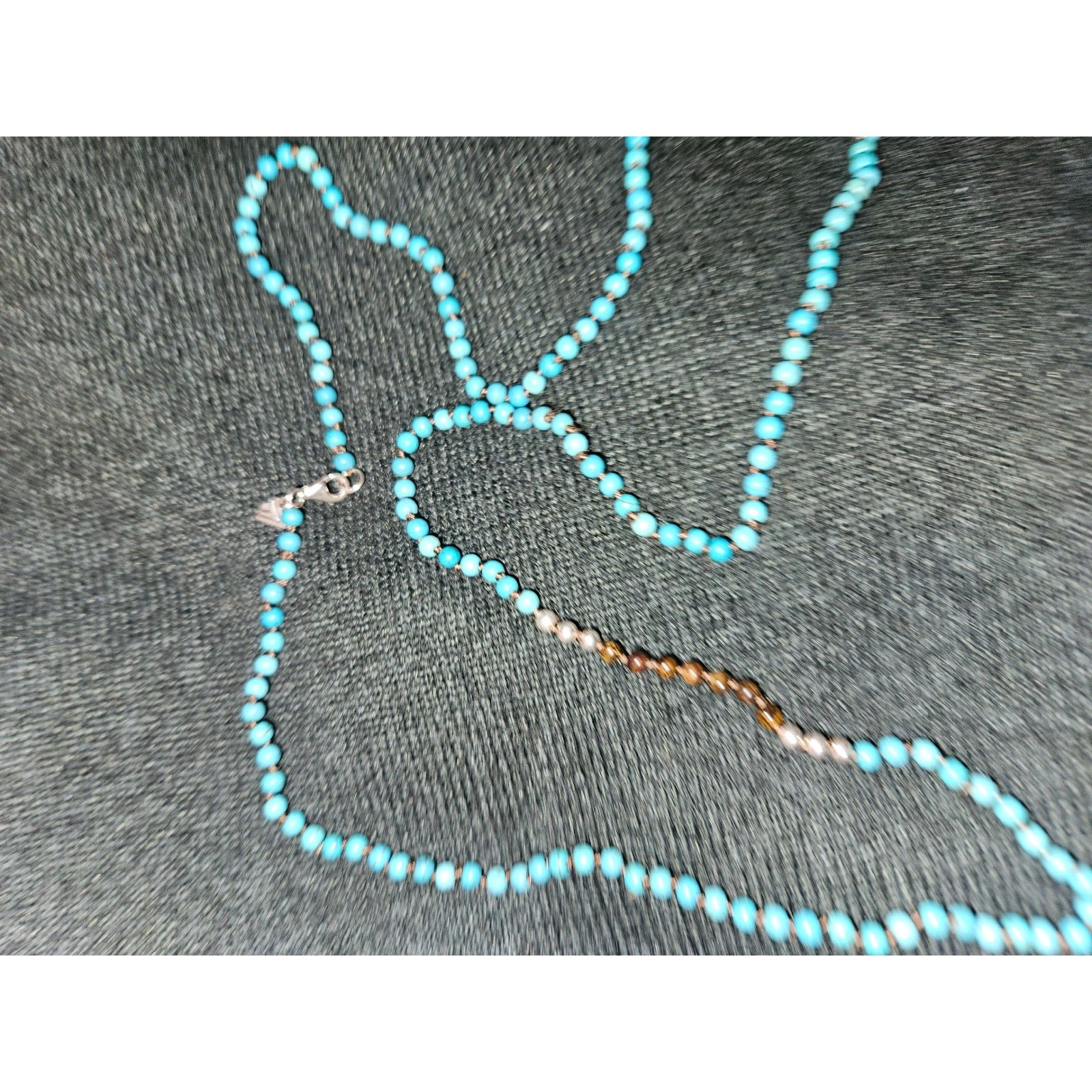 Silpada Sterling Silver Howlite Bronzite Great Lengths Bead Necklace N2396