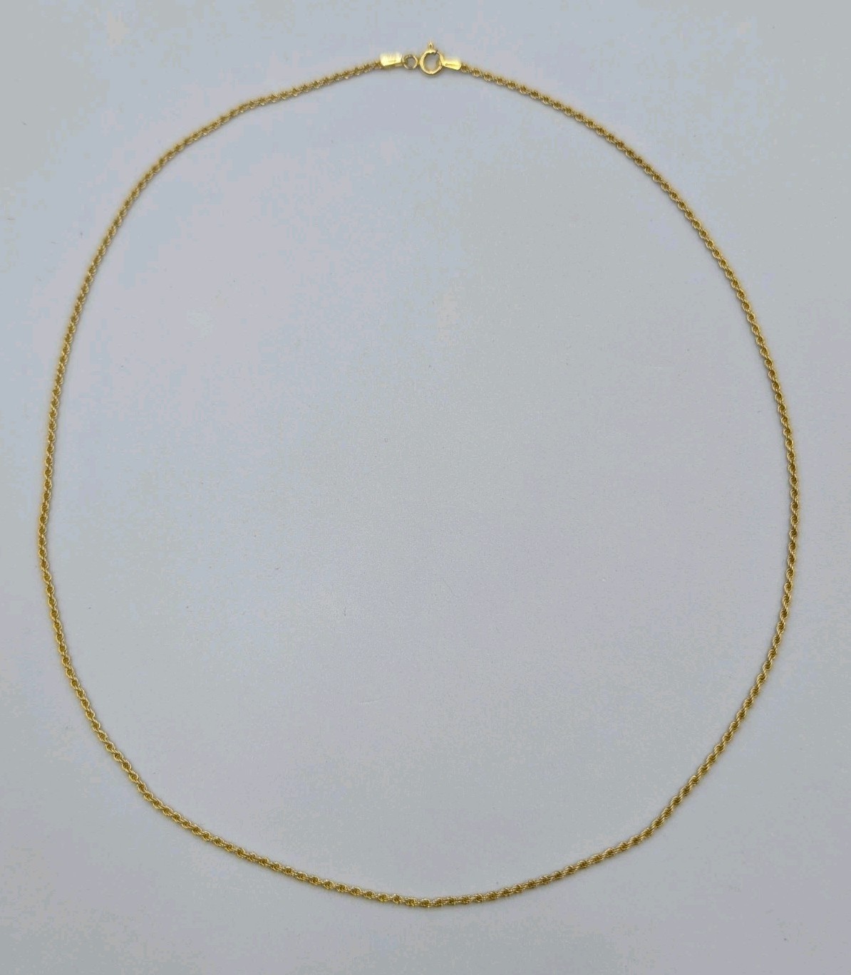 Danecraft Yellow Gold Plated Sterling Silver 1.5mm Rope Chain Necklace 18″ 3.2g