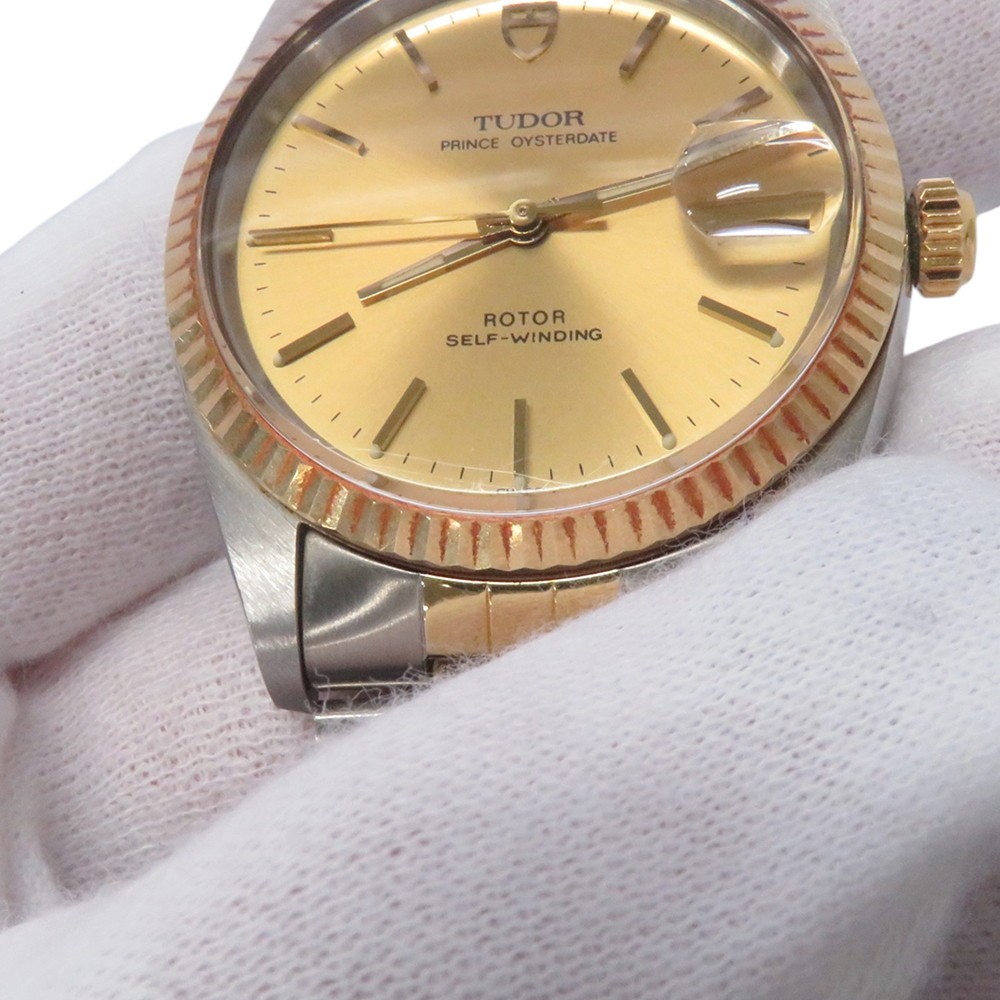 TUDOR Prince Oyster Date 34mm Stainless Steel/K18YG/Gold Plated Gold Dial 74033