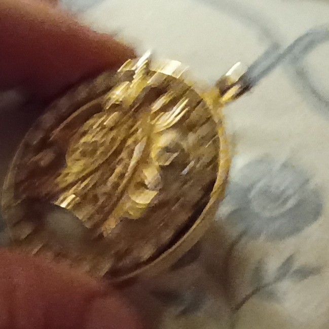 14k Yellow Gold Round Horse Head Pendant Charm w/ Clear Crystal Halo