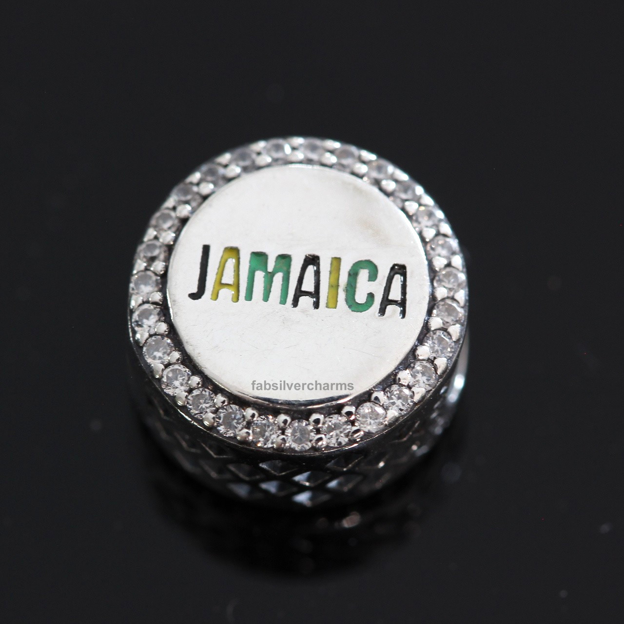 Authentic Pandora Jamaica Flag Heart Charm + BOX