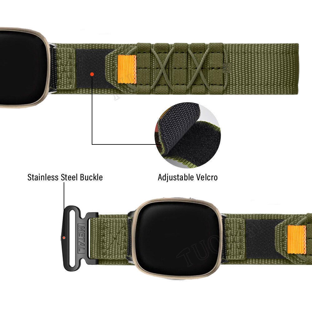 Watch Band Rugged Nylon For Fitbit Versa 4 / Versa 3 Sense 2 1 Bracelet Strap