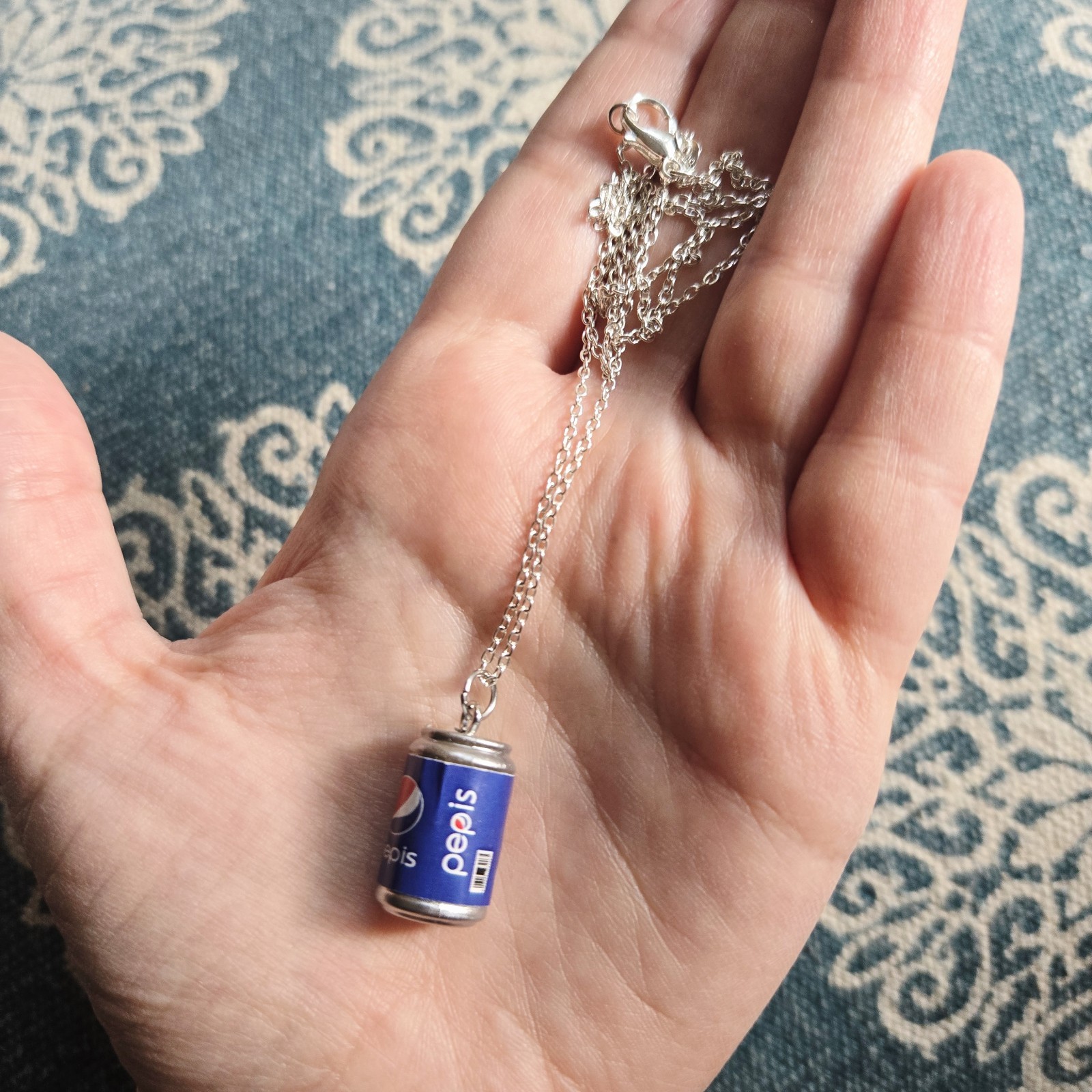Dainty Silver Pepsi Pepis Necklace