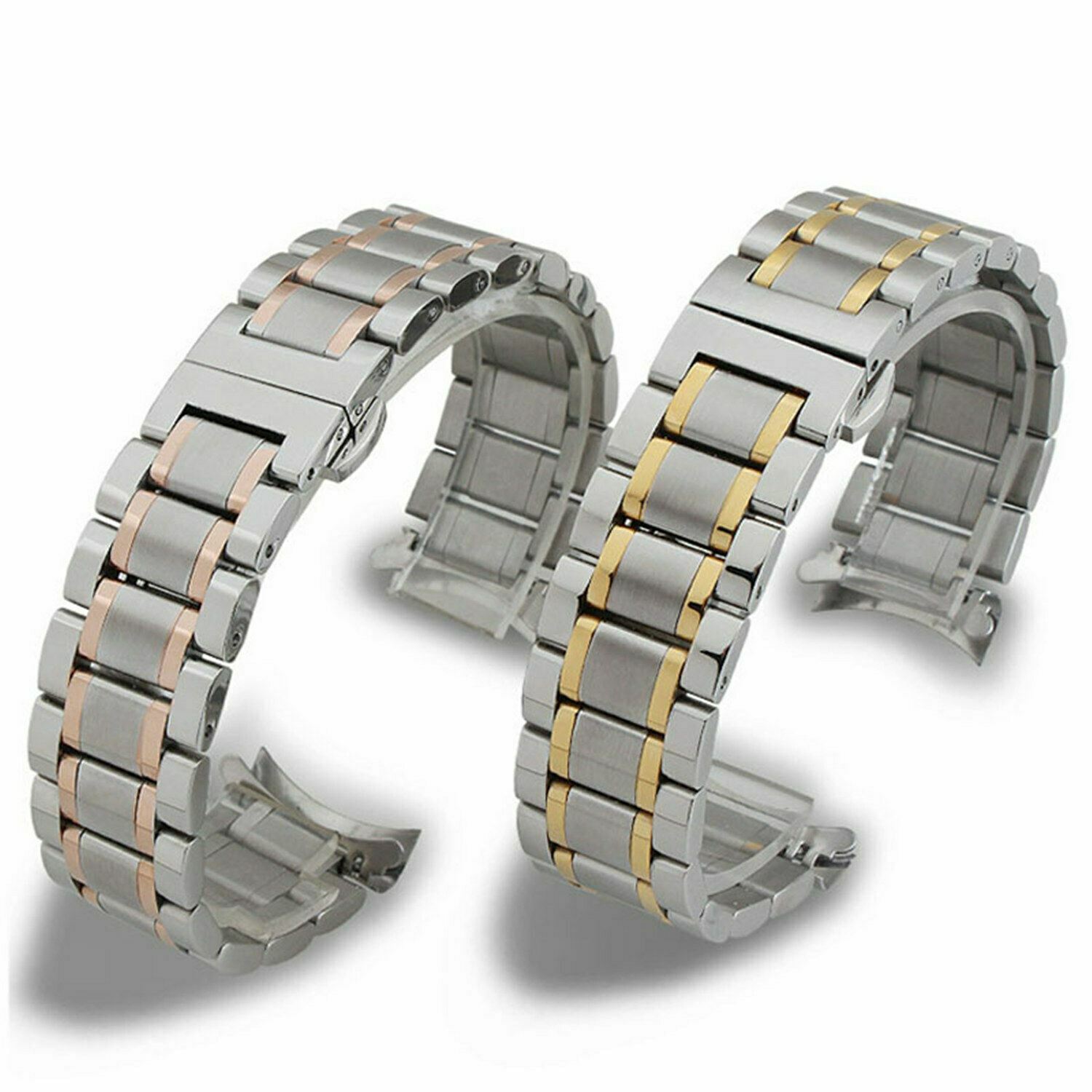 12mm 15 16 17 18 19 20 21 22 23 24mm Curved End Watch Band Stainless Steel Strap