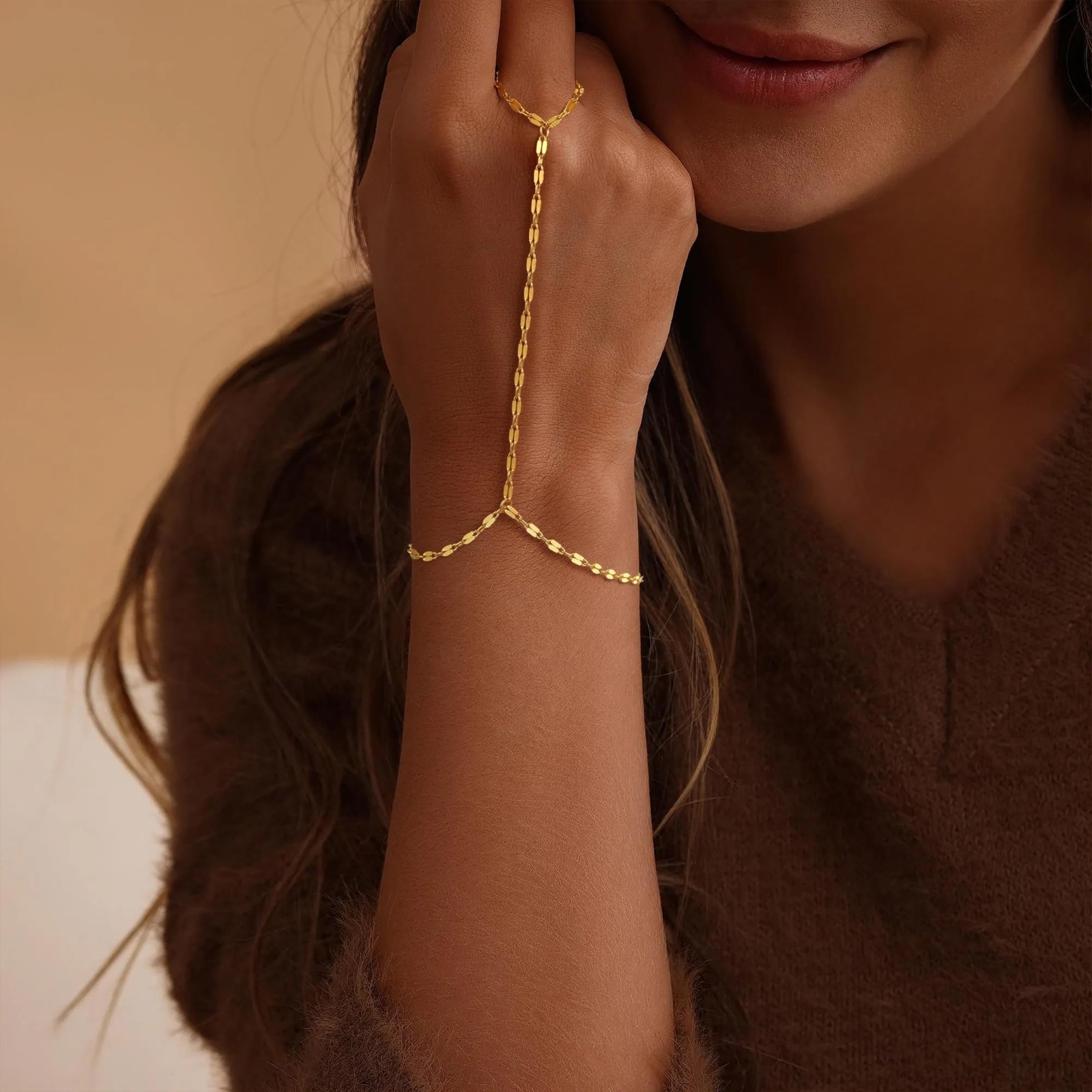 Gold Hand Chain Bracelets for Women – Stackable Ring & Finger Body Jewelry Gifts
