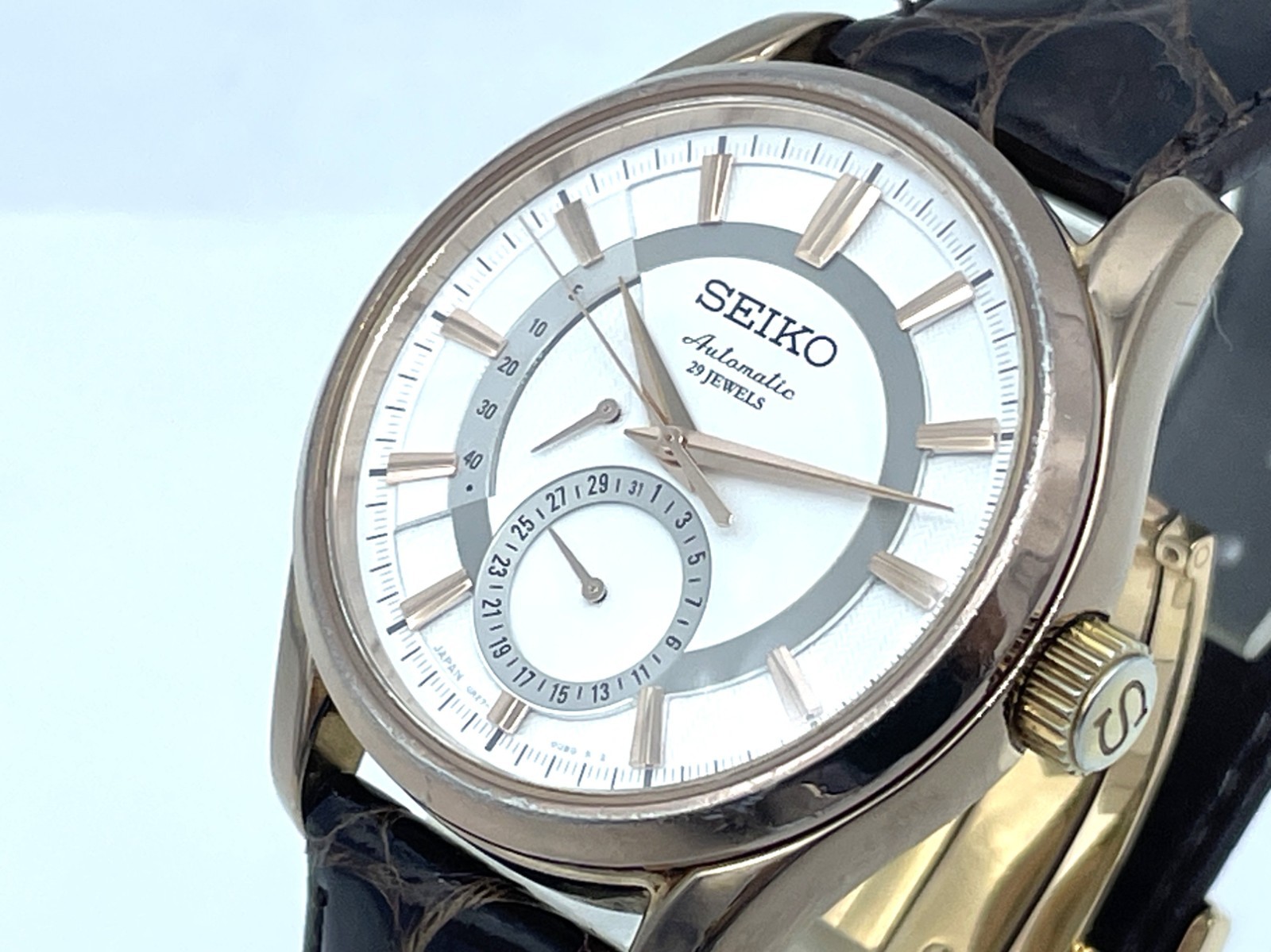 Near MINT SEIKO PRESAGE Automatic Watch Rose Gold 6R27-00B0 SARW004 New Band