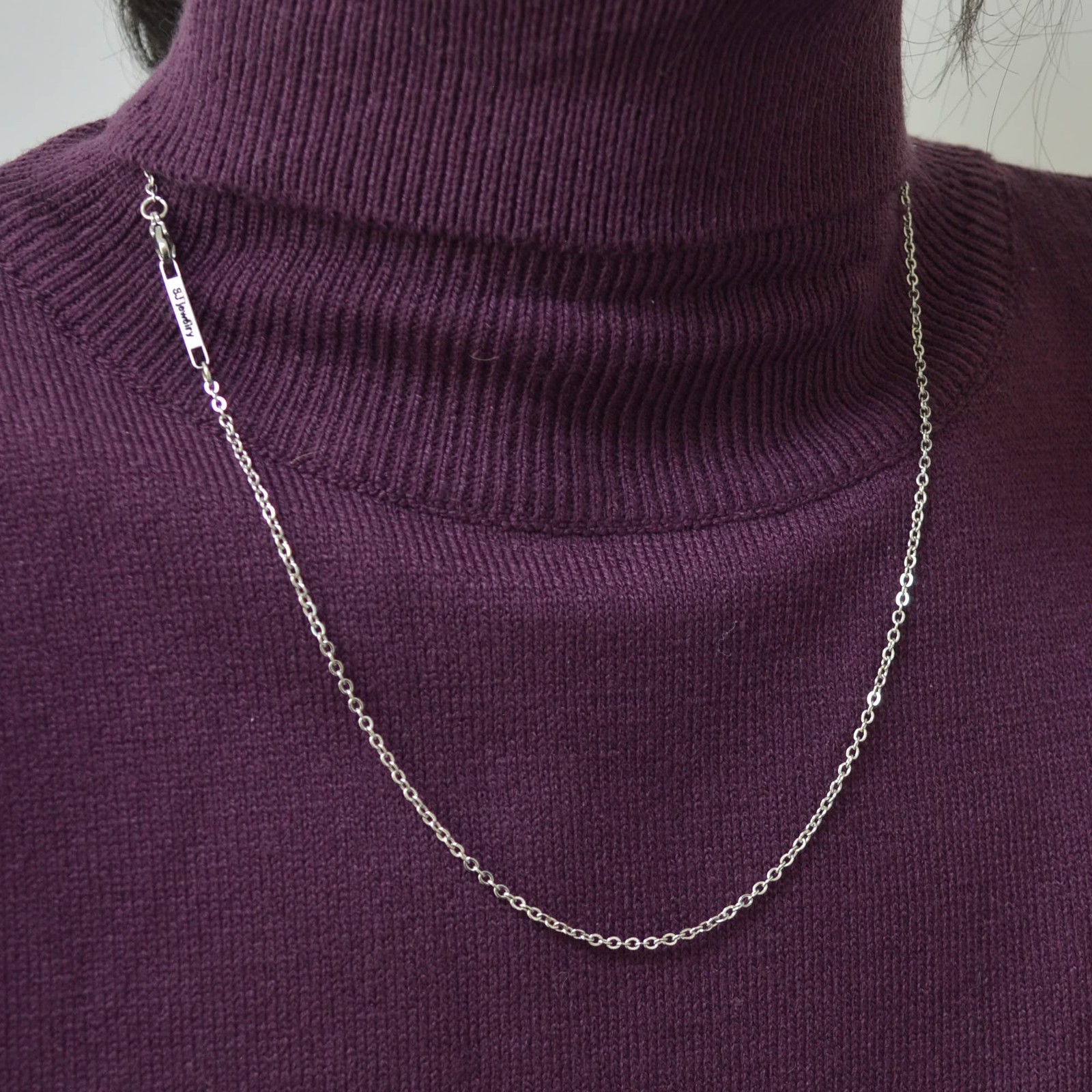 2MM Stainless Steel Necklace – Thin Cable Chain for Women & Men, 24 inch