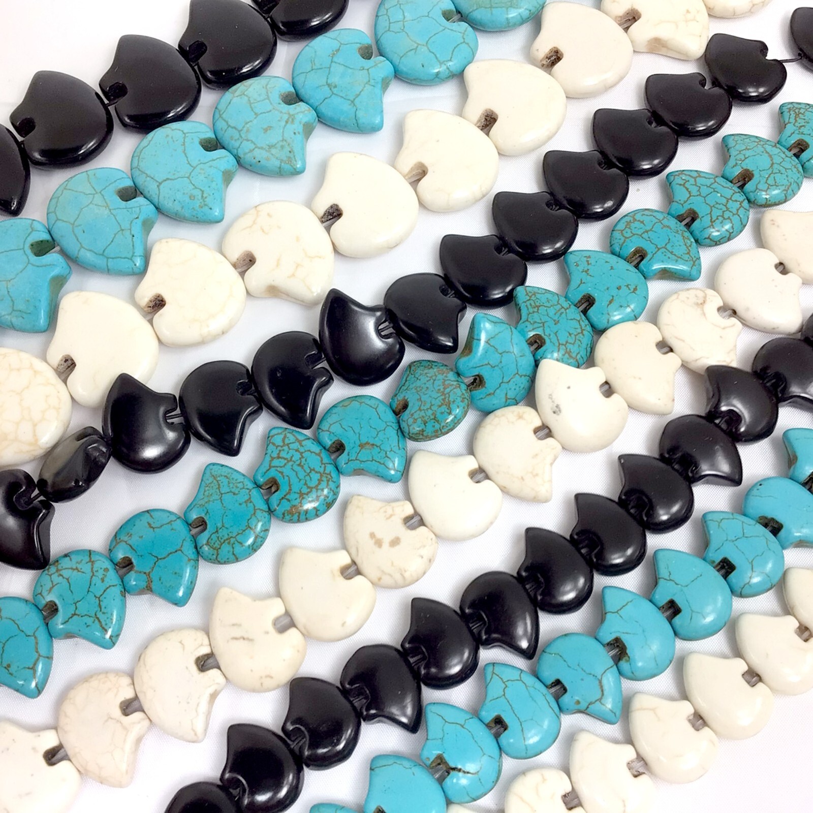 3 Color Howlite Zuni Bear Bead AA Magnesite Turquoise Loose Beads 15″ Strand