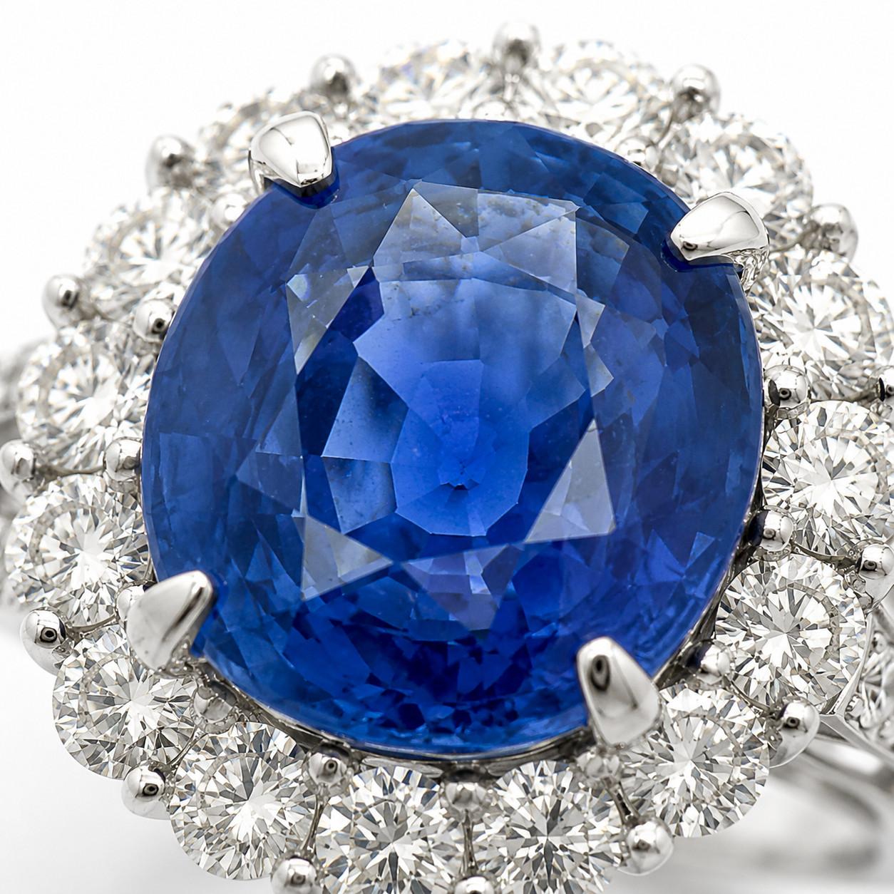 6.15ct No Heat Ceylon Sapphire Diamond Ring Platinum, GIA Certified Natural Blue
