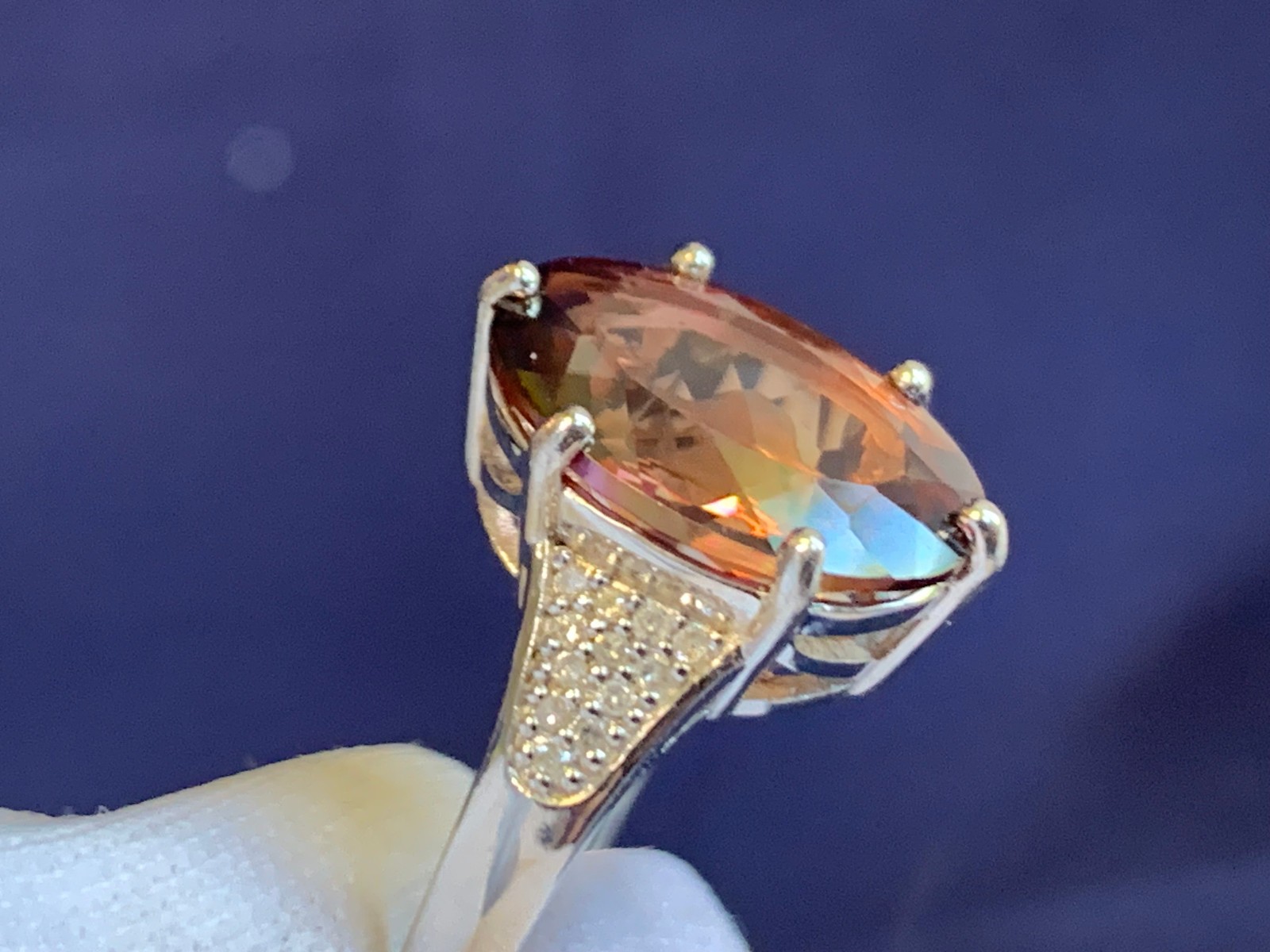 Sterling Silver Ring 4.48g Jewelry Size 7 Band Twilight Fire Topaz Look *READ*