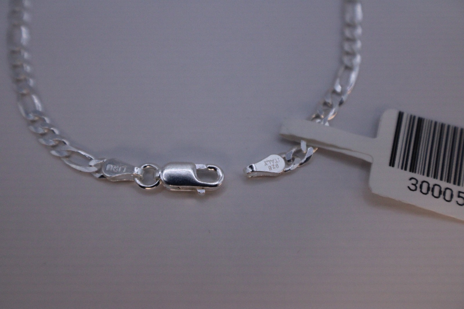Italian Solid 925 Sterling Silver, 18K Gold Plated 3mm Diamond Cut Figaro Link