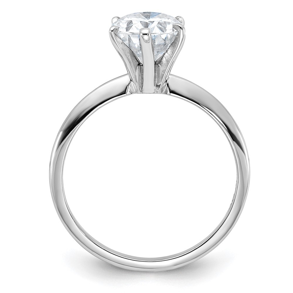 14k White Gold 2ct. Oval Cut Moissanite Solitaire Engagement Ring Size 6