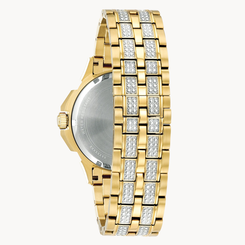 Bulova Octava 98C126 Men’s Quartz Watch Crystal White Dial Gold-Tone 41.5mm