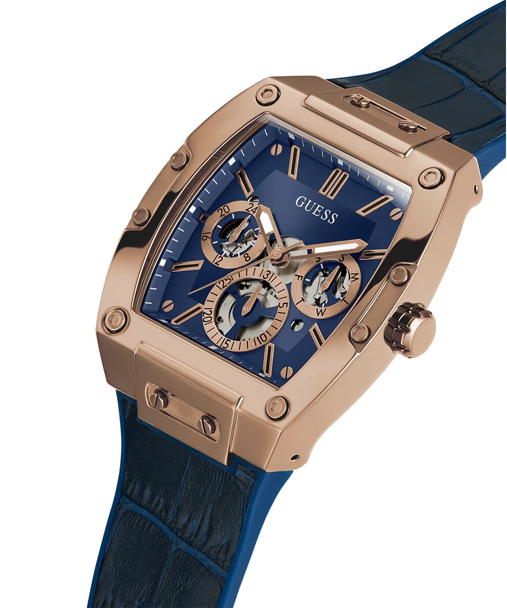 Guess Men’s Blue Gold Tone Multi-function Quartz Watch – GW0202G8 NEW