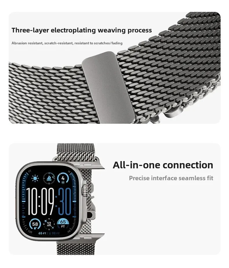 Titanium Metal iWatch Band Strap For Apple Watch Ultra 11 10 9 8 7 6 5 4 SE 3 2