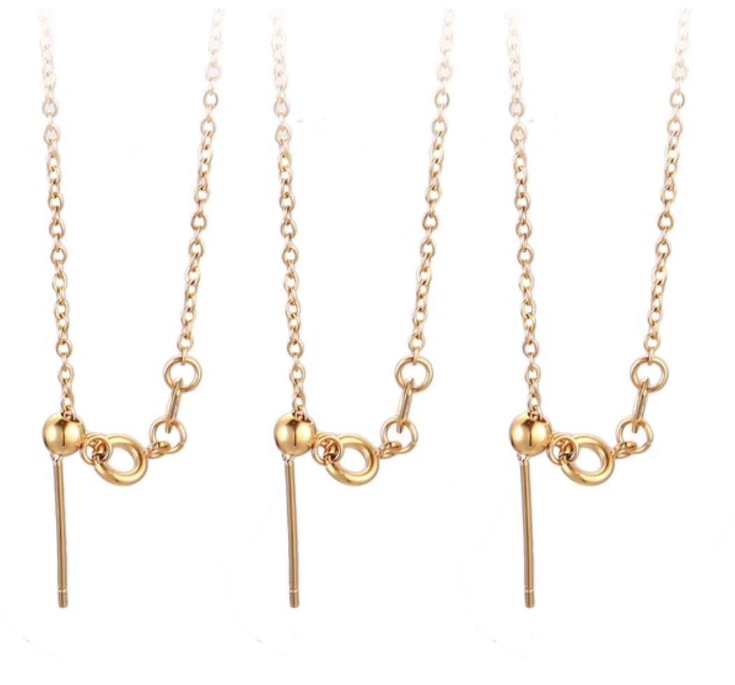 Gold Stainless Steel Adjustable 45 cm (17.7 in) 1.5mm Link Neck Chain Necklace