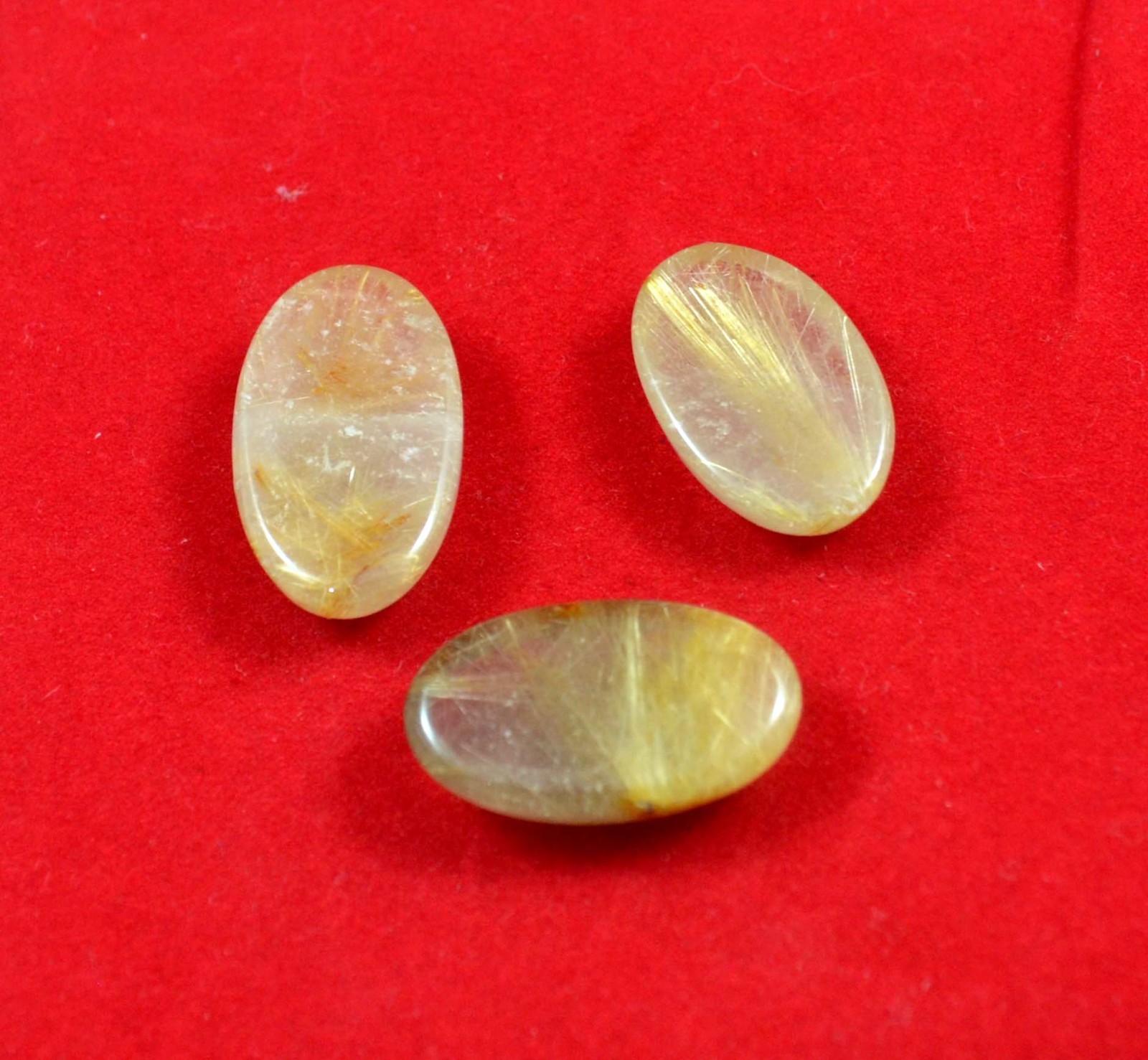 100 Cts. Lot Of Natural Golden Needle Rutile Oval Cabochon Gemstone-A1724