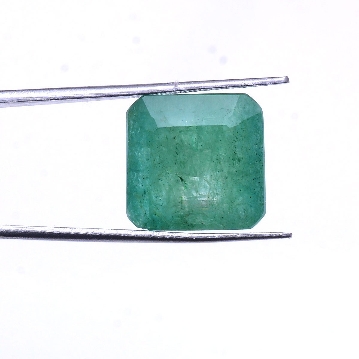 13.50 Cts Natural Brazilian Emerald 14mm Cushion Cut Stunning Ring Size Gemstone