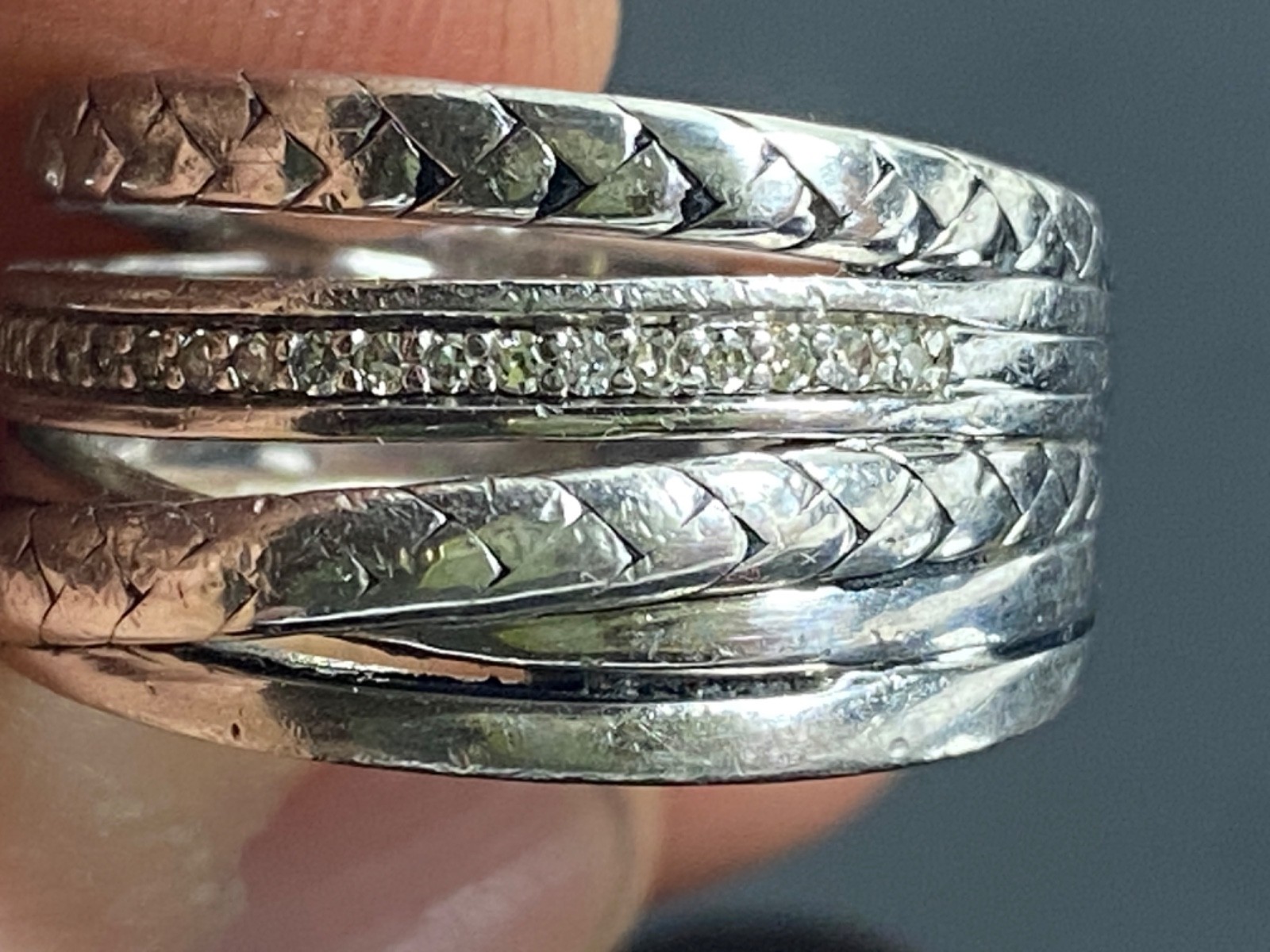 EFFY DESIGNER STERLING SILVER 925 Ring Band Size 7 Five Strands 8.3g