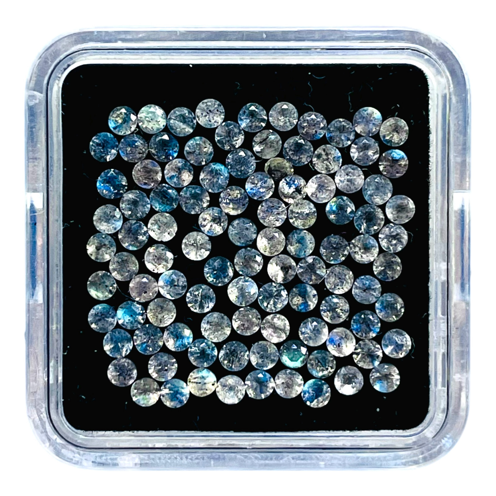 100 Pcs Natural Labradorite 2mm Round Diamond Cut Calibrated Loose Gemstones Lot