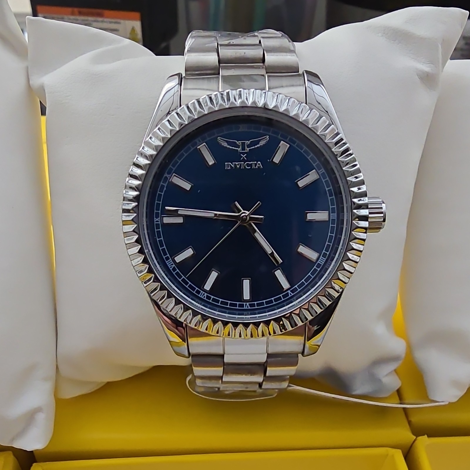 Invicta Lot of 4 Quartz Analog Steel Bracelet White/Blue/Turquoise Dials w/ Box