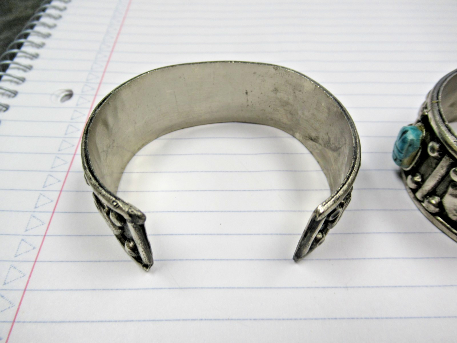 2 Vintage Made Egypt Egyptian Faience 3 Scarab Costume Jewelry Cuff Bracelets