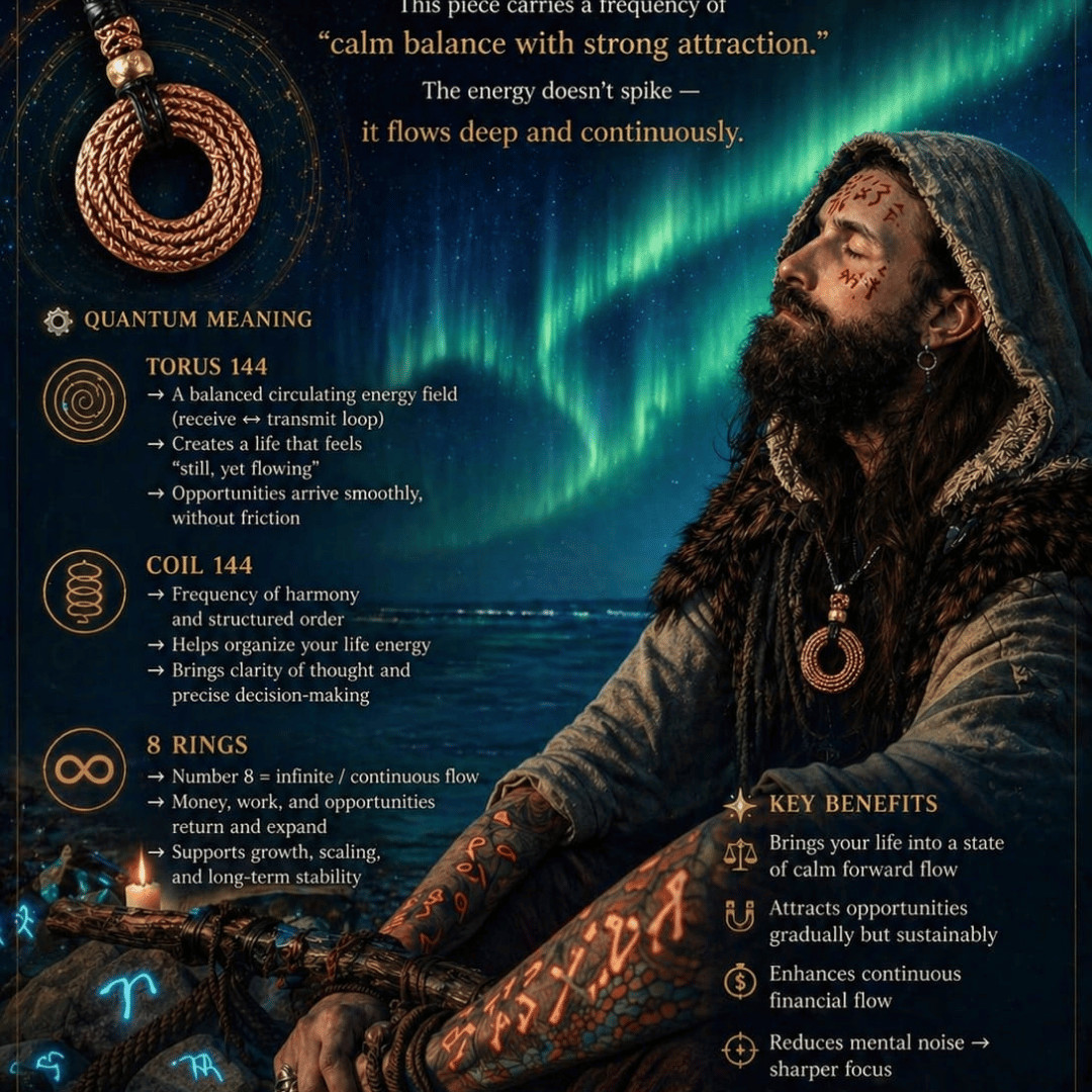 Torus 144 Energy Pendant – Tensor Ring – Infinity Flow, Wealth & Focus 🪷