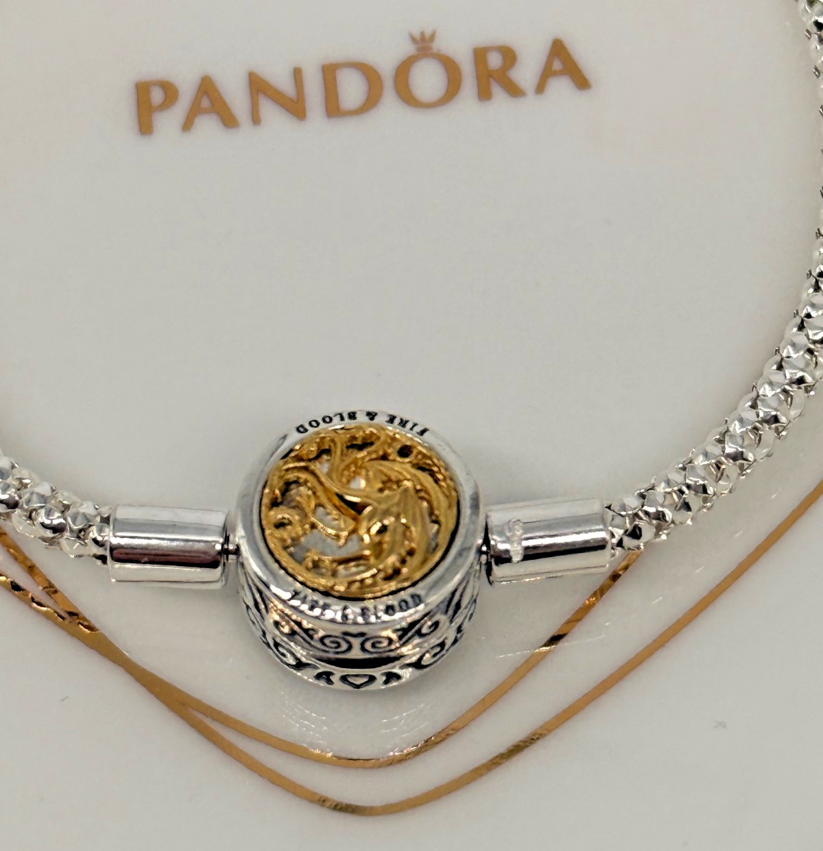 New Pandora x Game of Thrones Moments Studded Chain Bracelet 562964C00-16cm