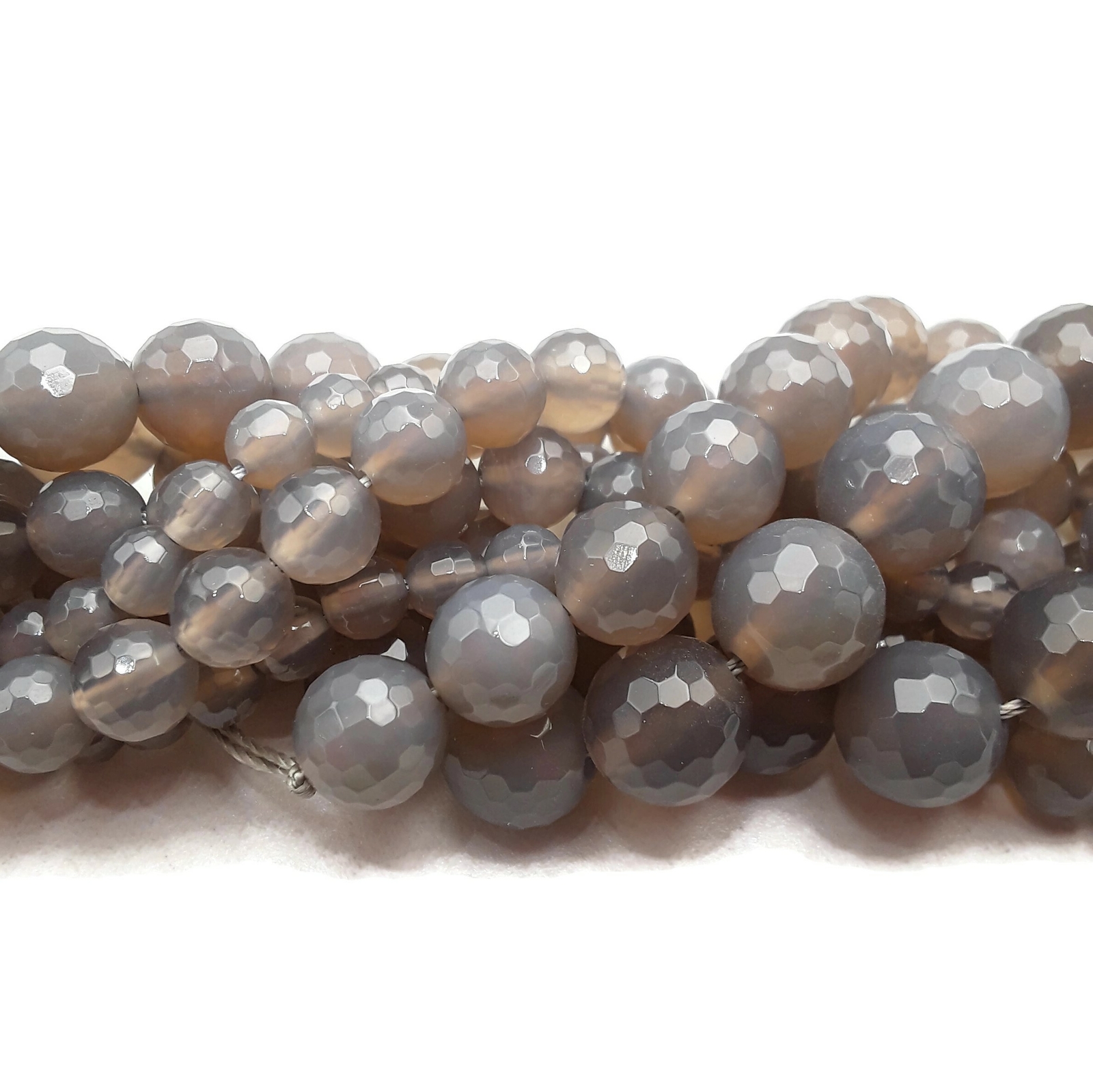 Gray Agate Faceted Round Beads 4mm 6mm 8mm 10mm 12mm Approx 15.5″ Strand