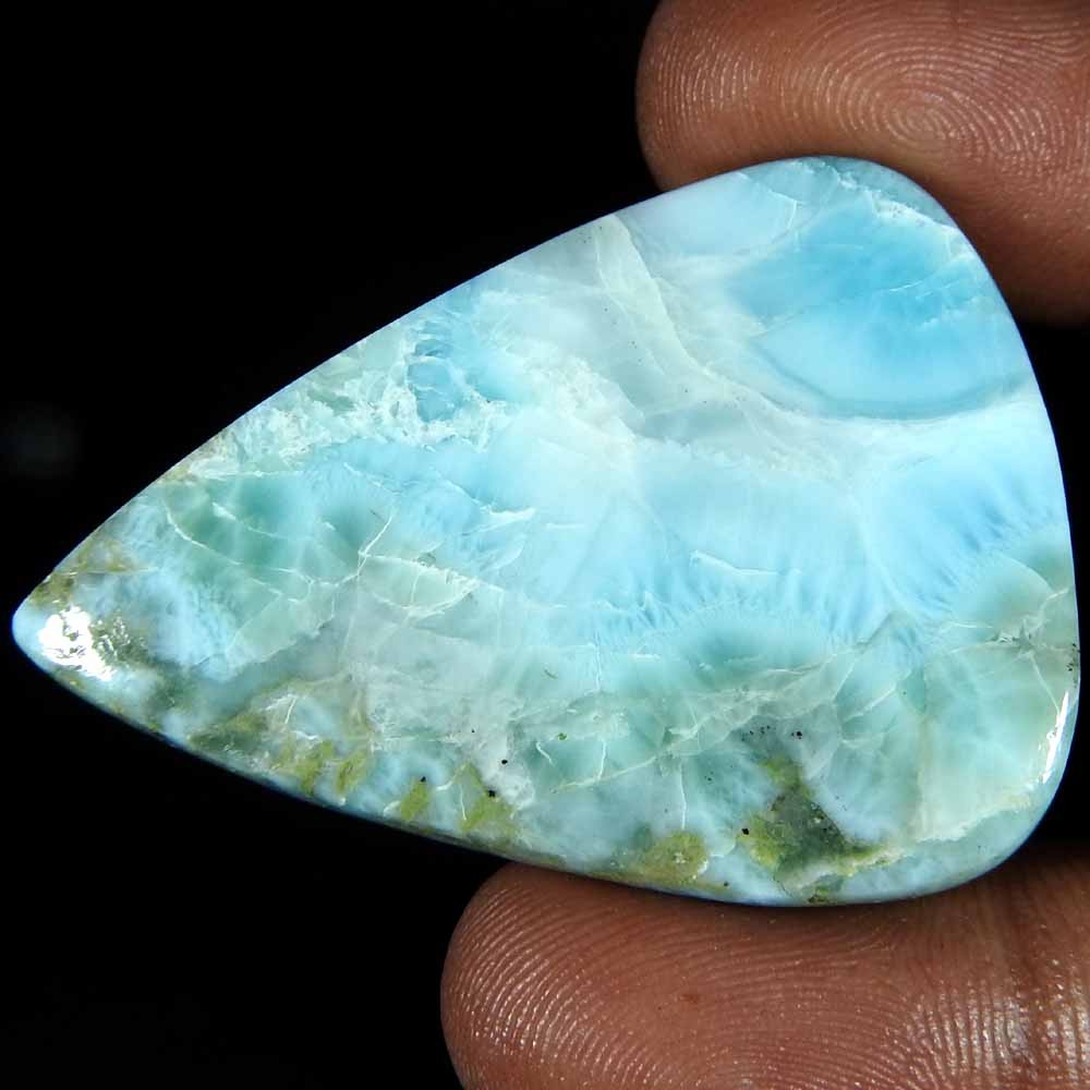 64.95 CT Natural Dominican Nice Blue Larimar Stone Pear Cabochon