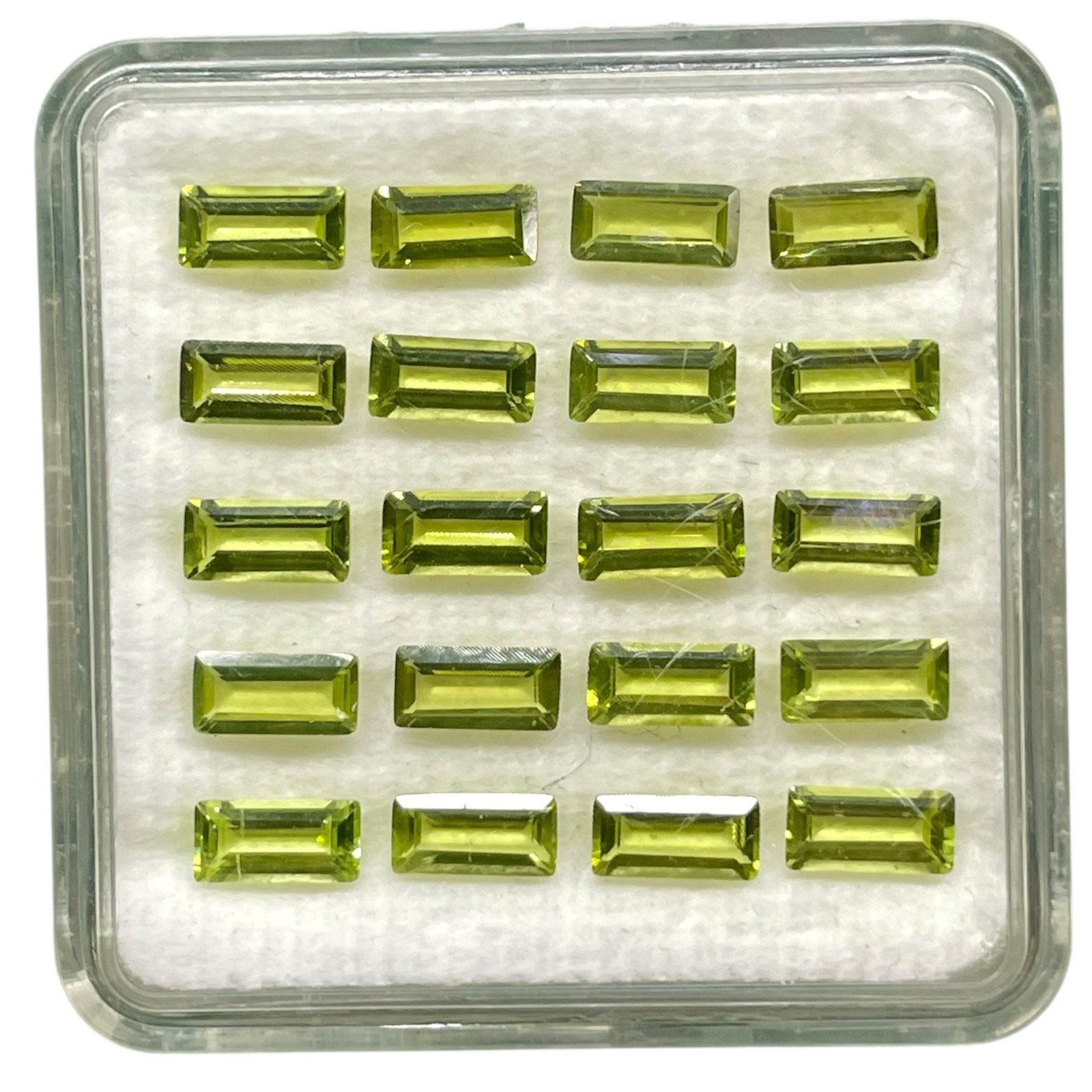 20 Pcs Natural Peridot 6x3mm Octagon Cut Top Quality Loose Untreated Gemstones