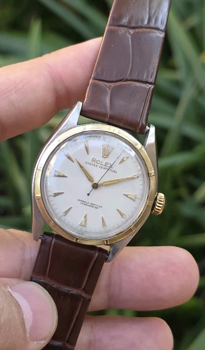 Vintage 1950’s Rolex Oyster Perpetual Ref 6085 Two Tone 34mm Men’s Watch