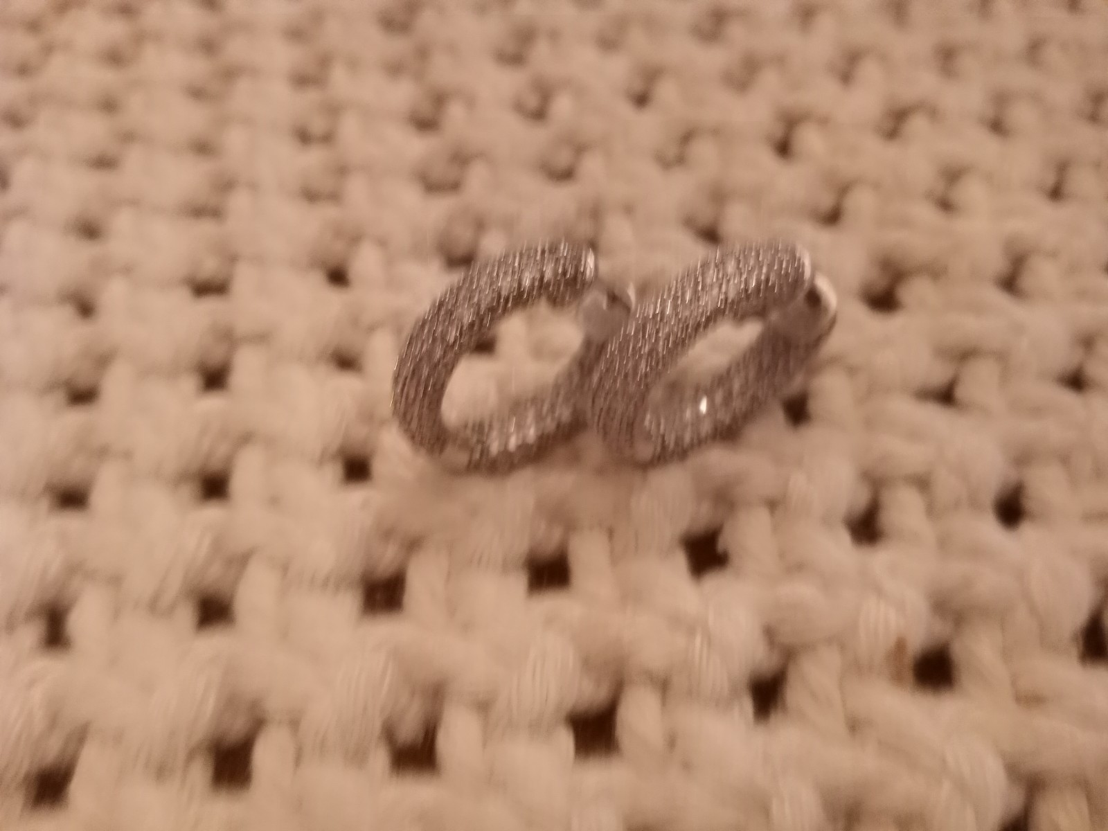 diamonique inside out sterling silver Hoop Earrings Sparkly Excellent Shape