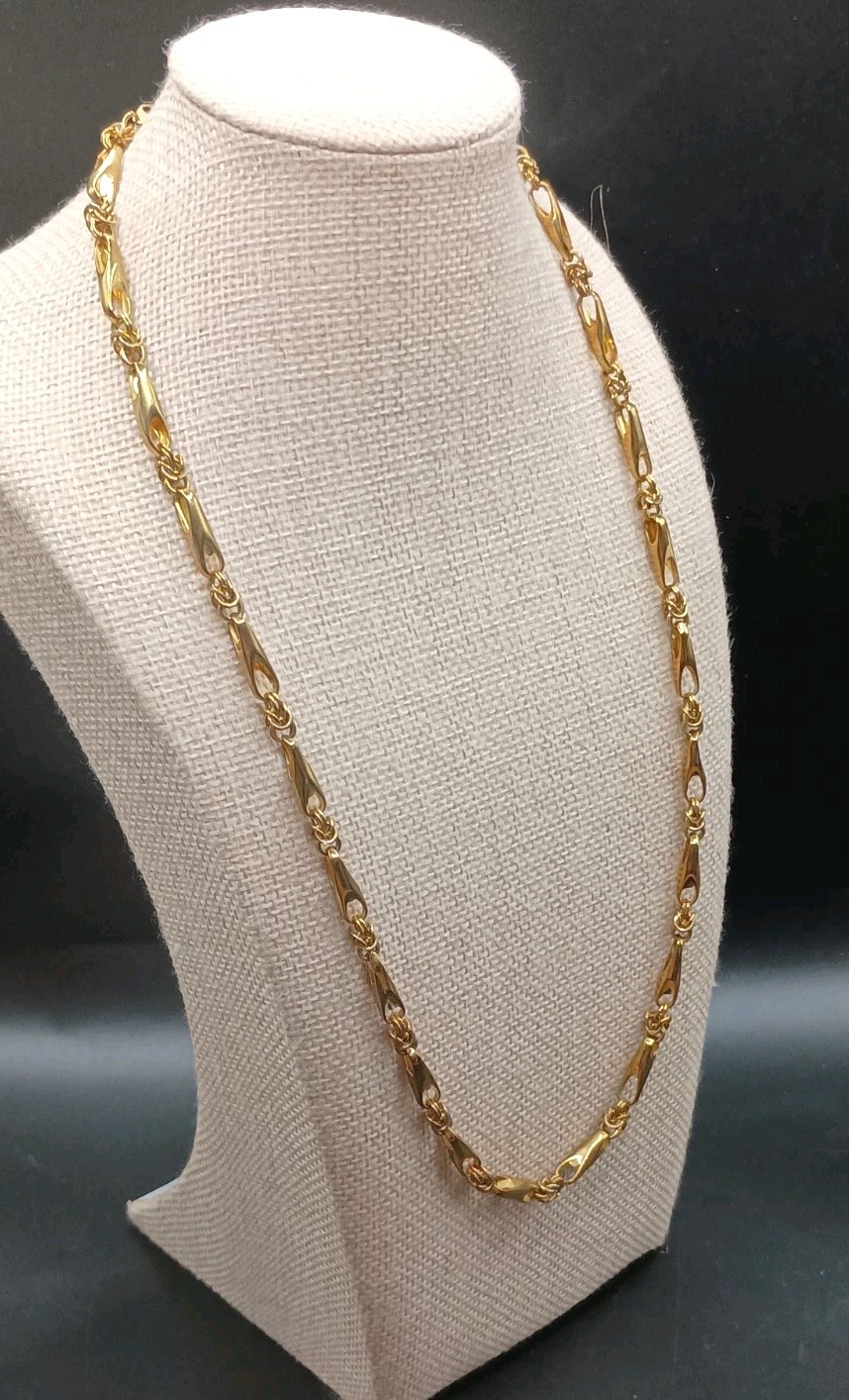 Milano Chain Figarope Twist Bullet Link Gold Tone 23″ Rare