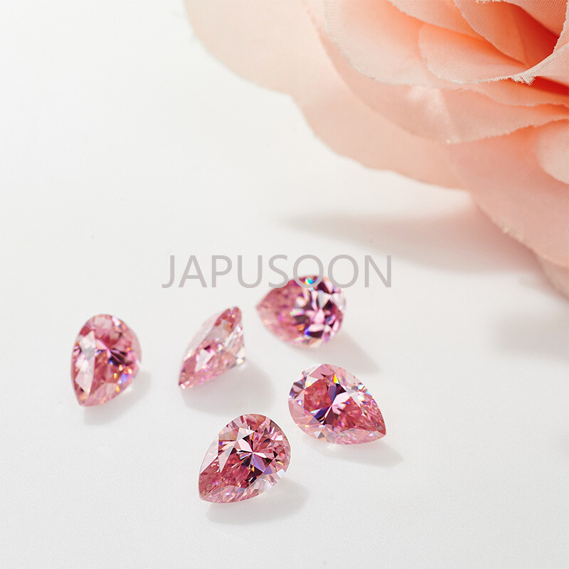 1~5ct VVS1 Pink Pear Excellent Cut Moissanite Loose Gemstones & GRA Jewelry Make