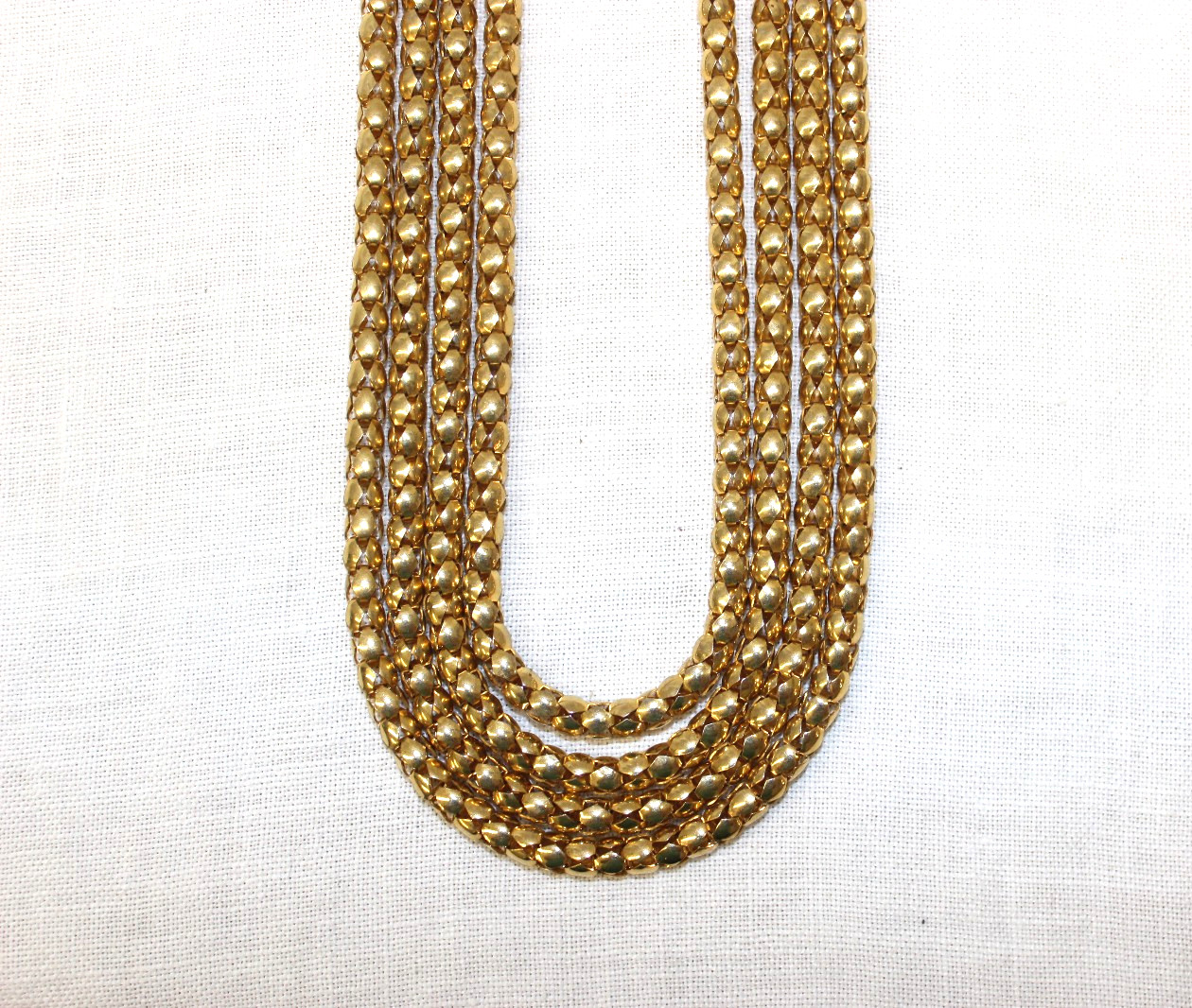 Vintage Hobe’ Multi-Strand Necklace Gold Tone Hobe 4 Strand